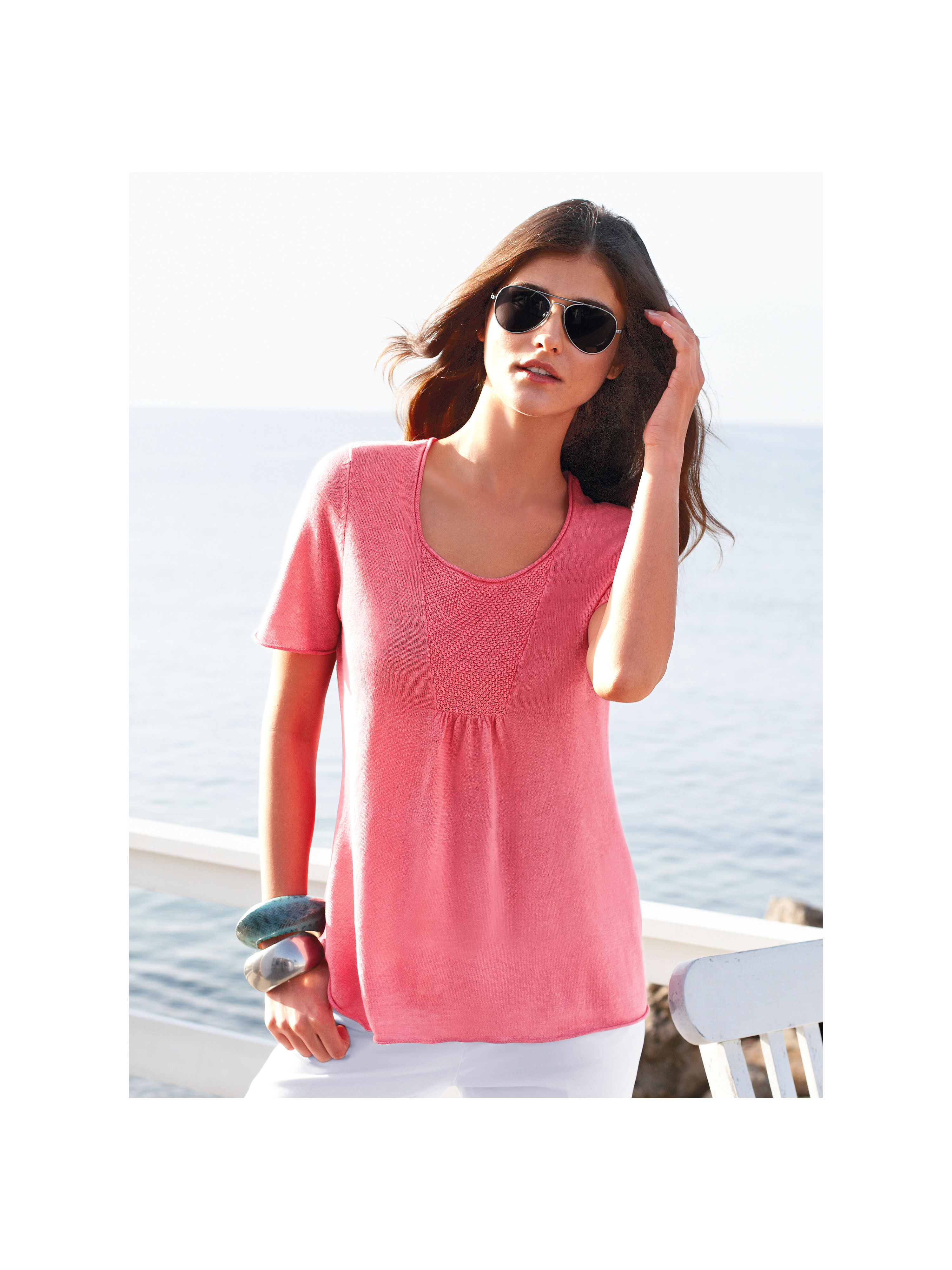 Image of Round neck jumper Peter Hahn pale pink size: 18