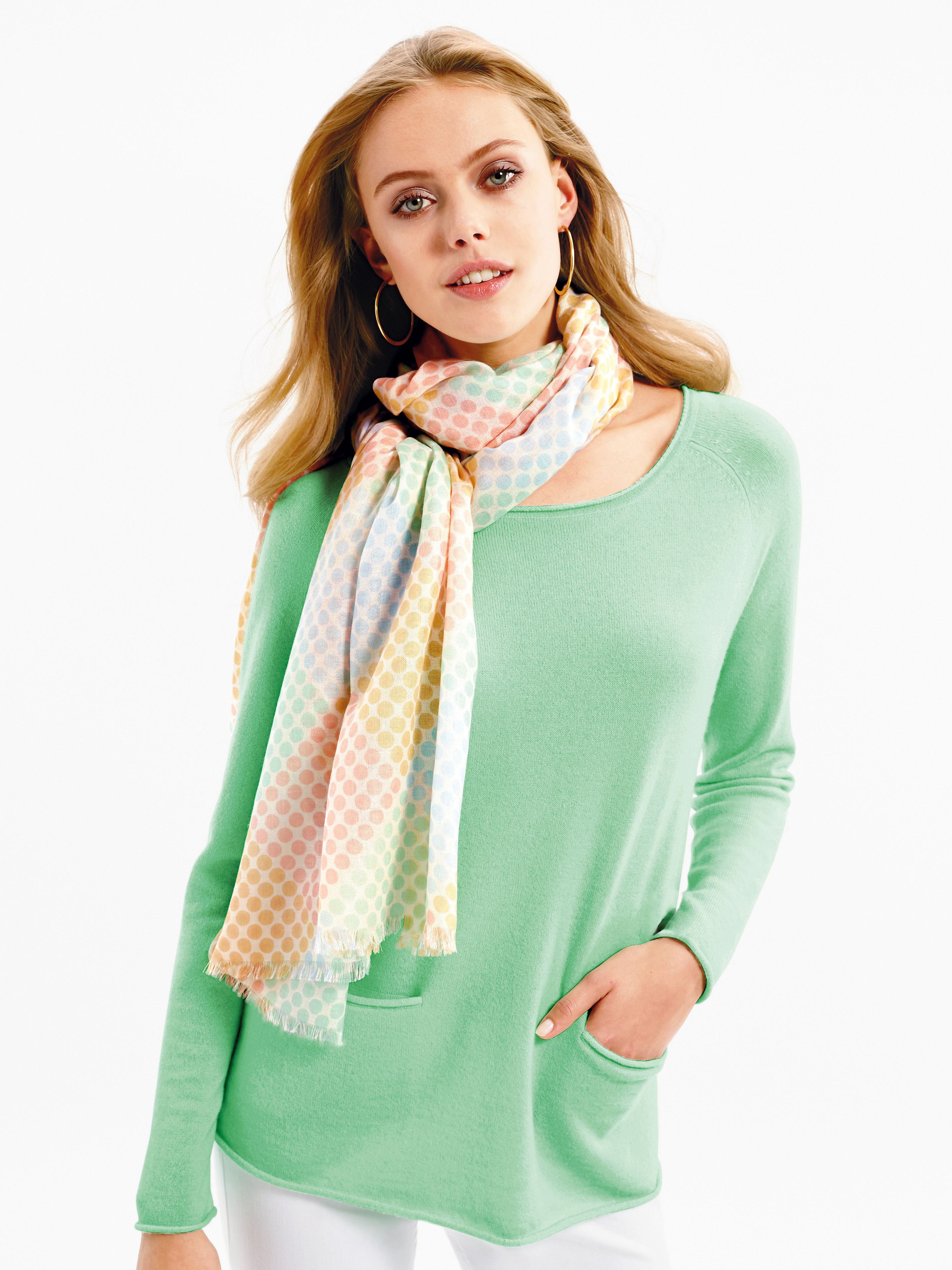 Image of Jumper in 100% cashmere cashmere green size: 18