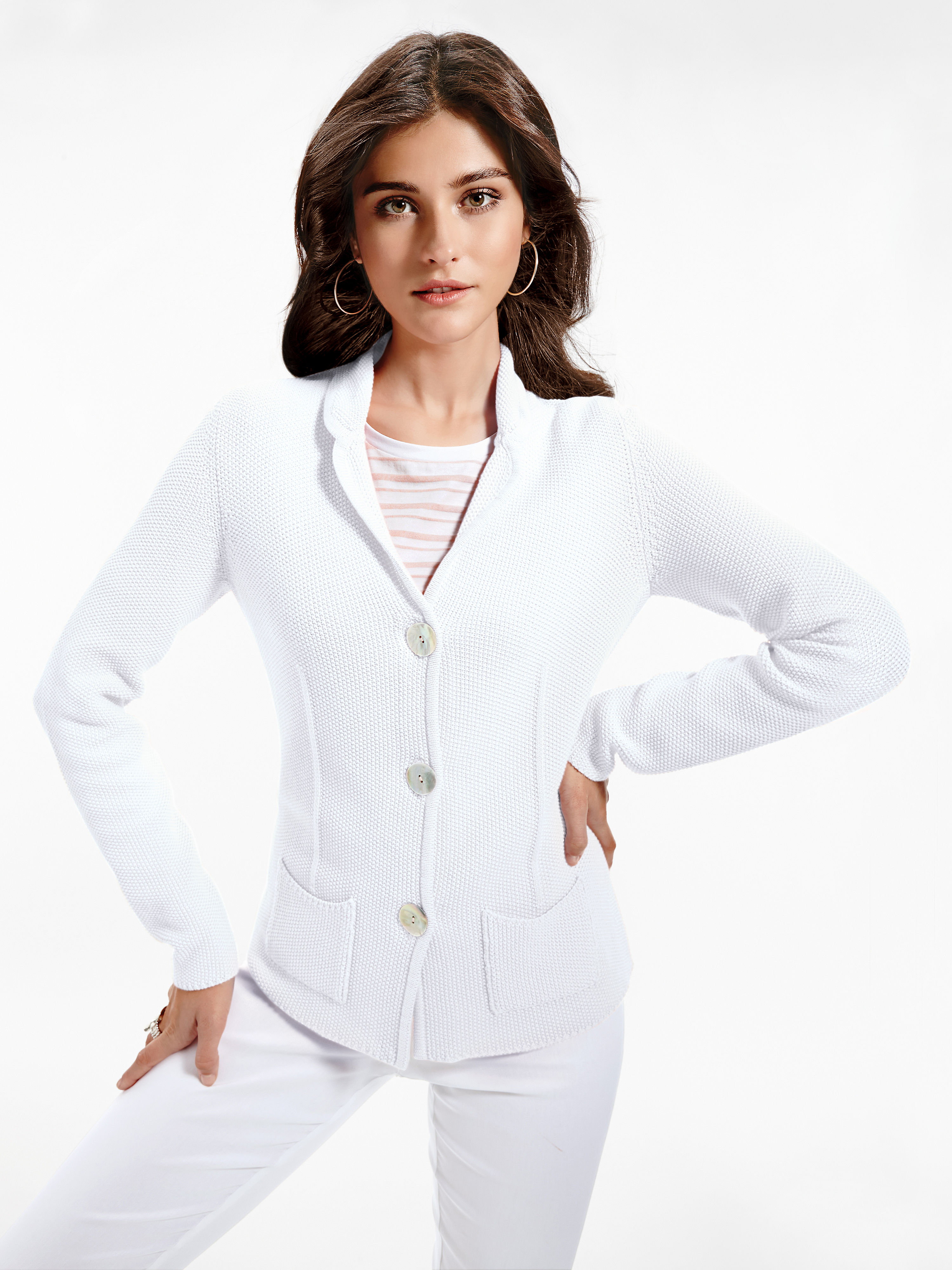 Image of Knitted blazer Peter Hahn white size: 26