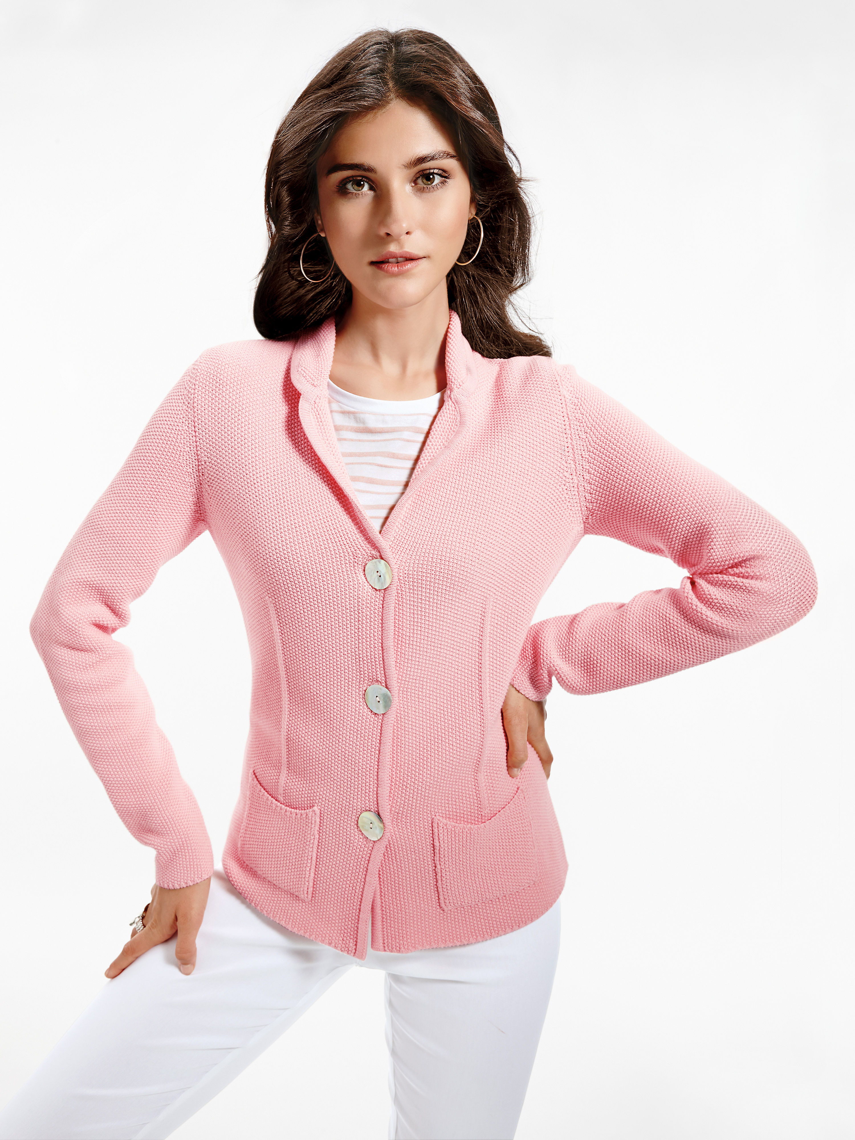 Image of Knitted blazer Peter Hahn pale pink