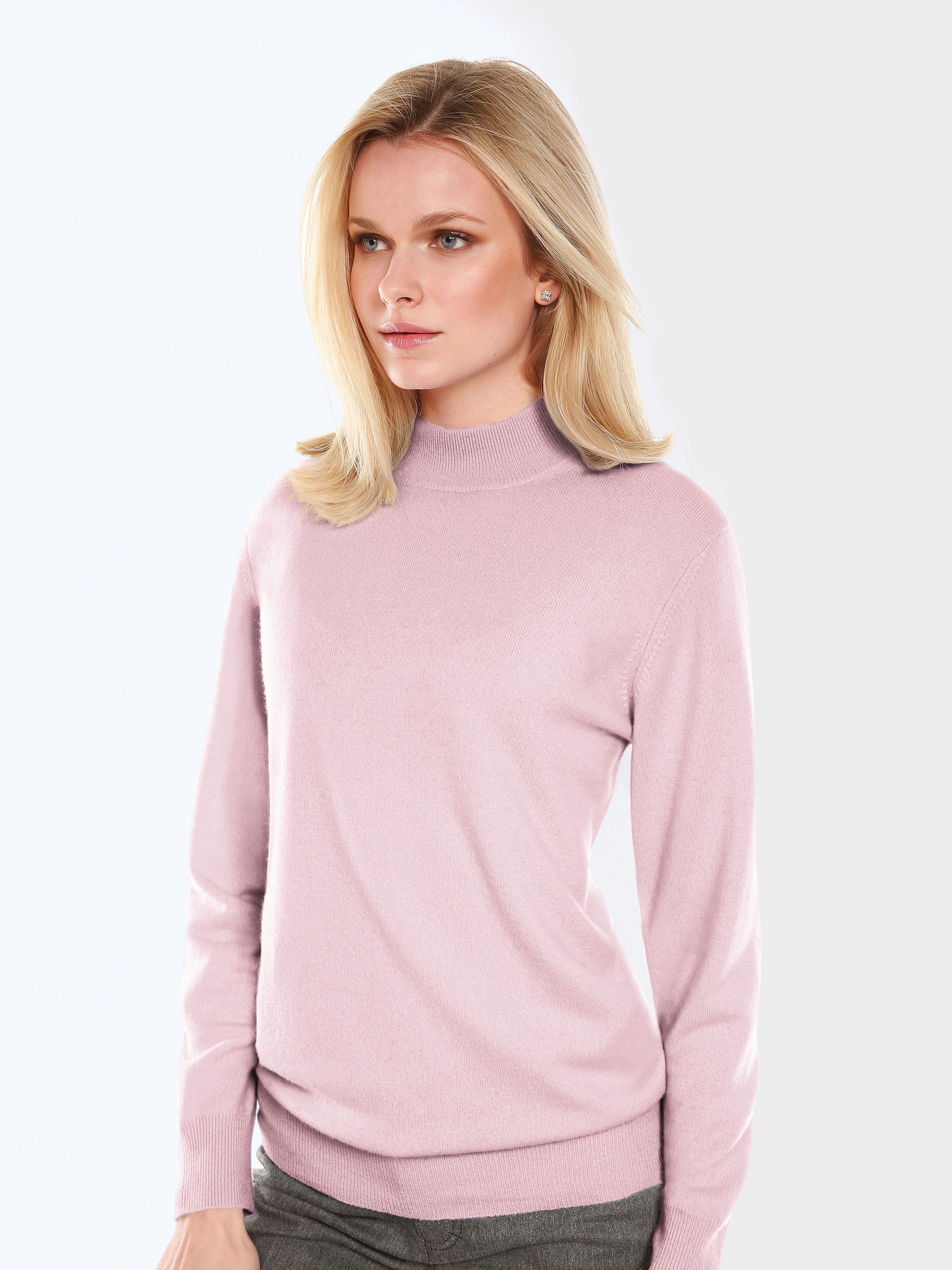 Image of Jumper in 100% cashmere cashmere pale pink size: 12