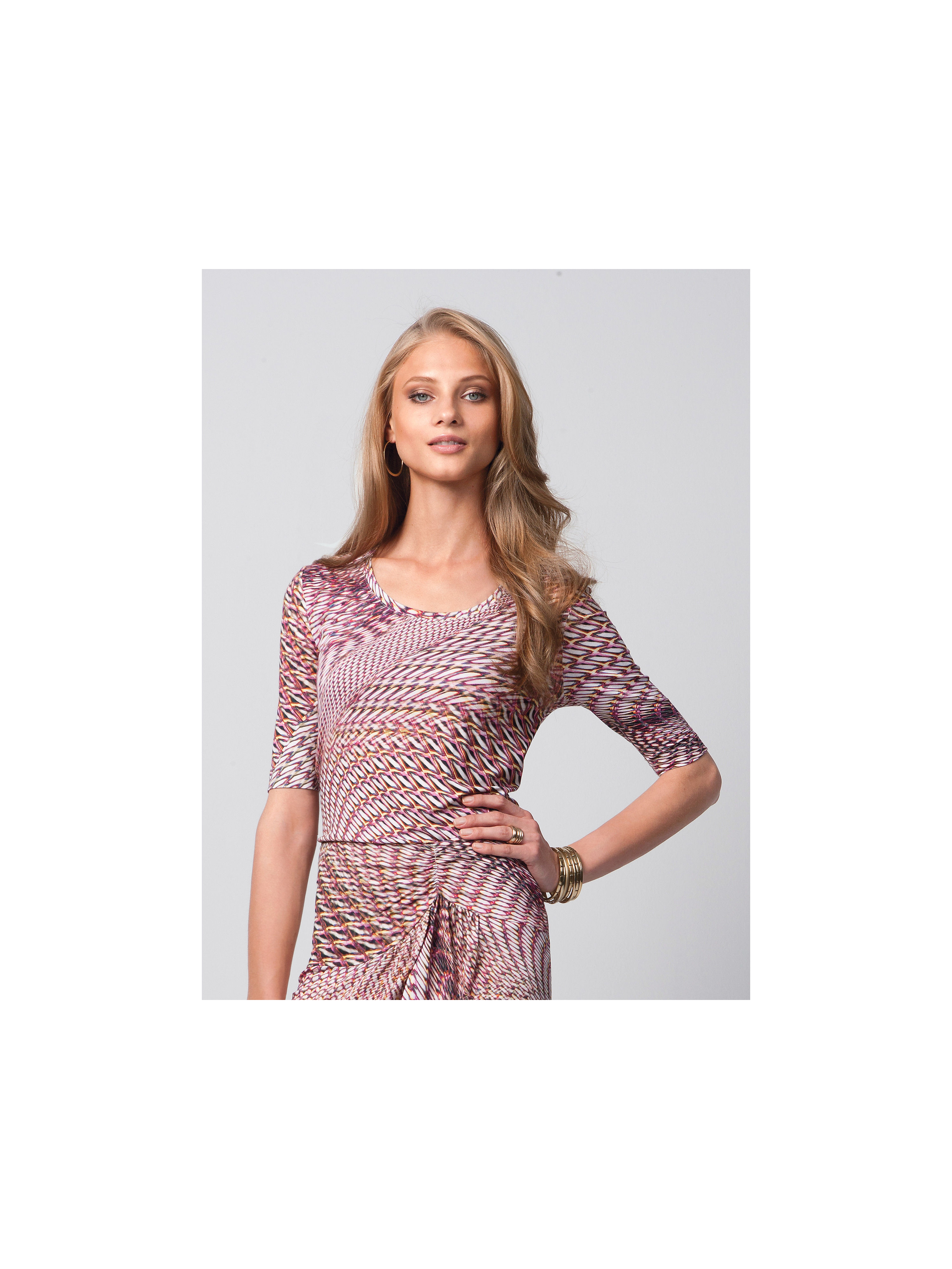 Image of Round nekc top Fadenmeister Berlin multicoloured
