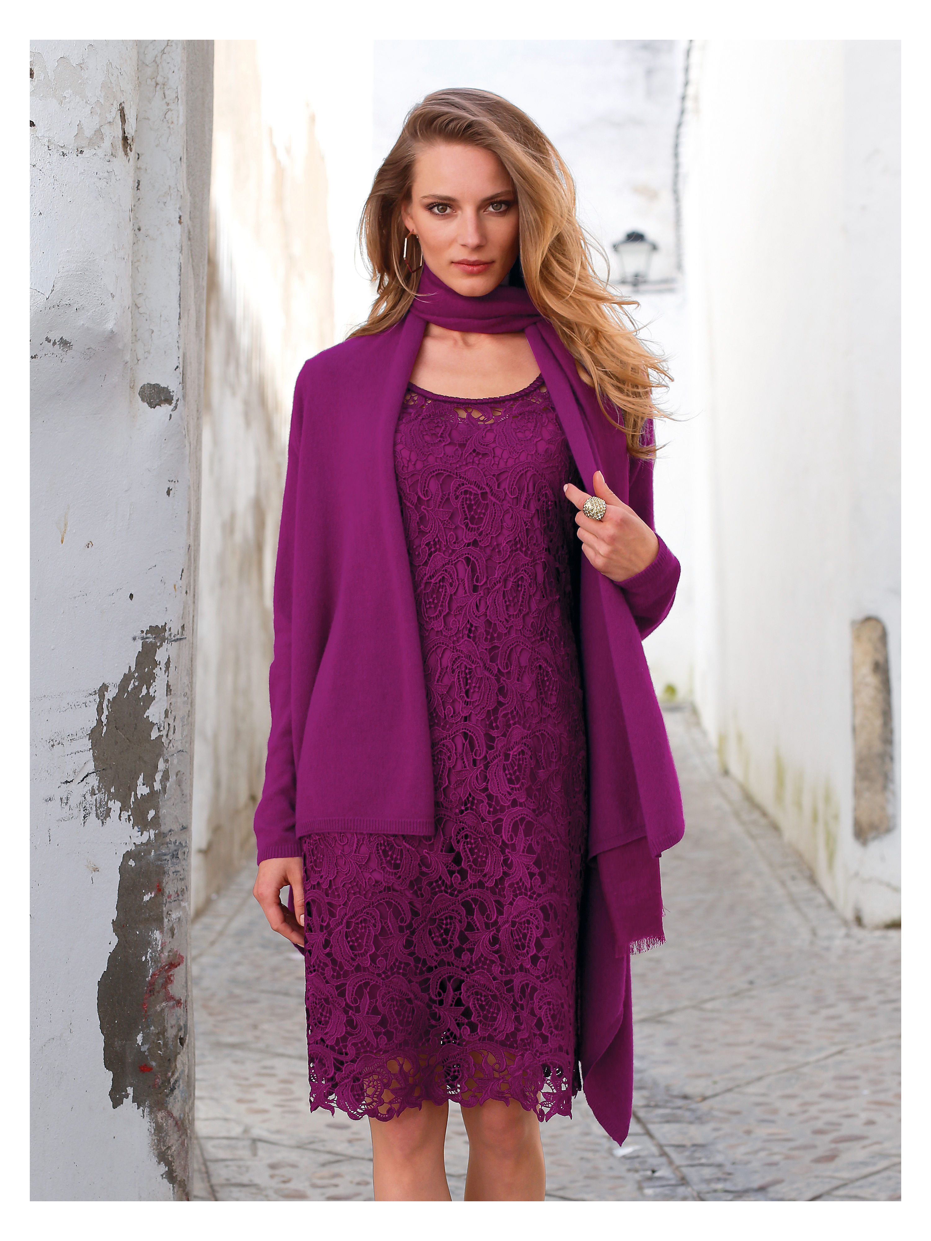 Image of Cardigan with narrow sleeves Uta Raasch bright pink