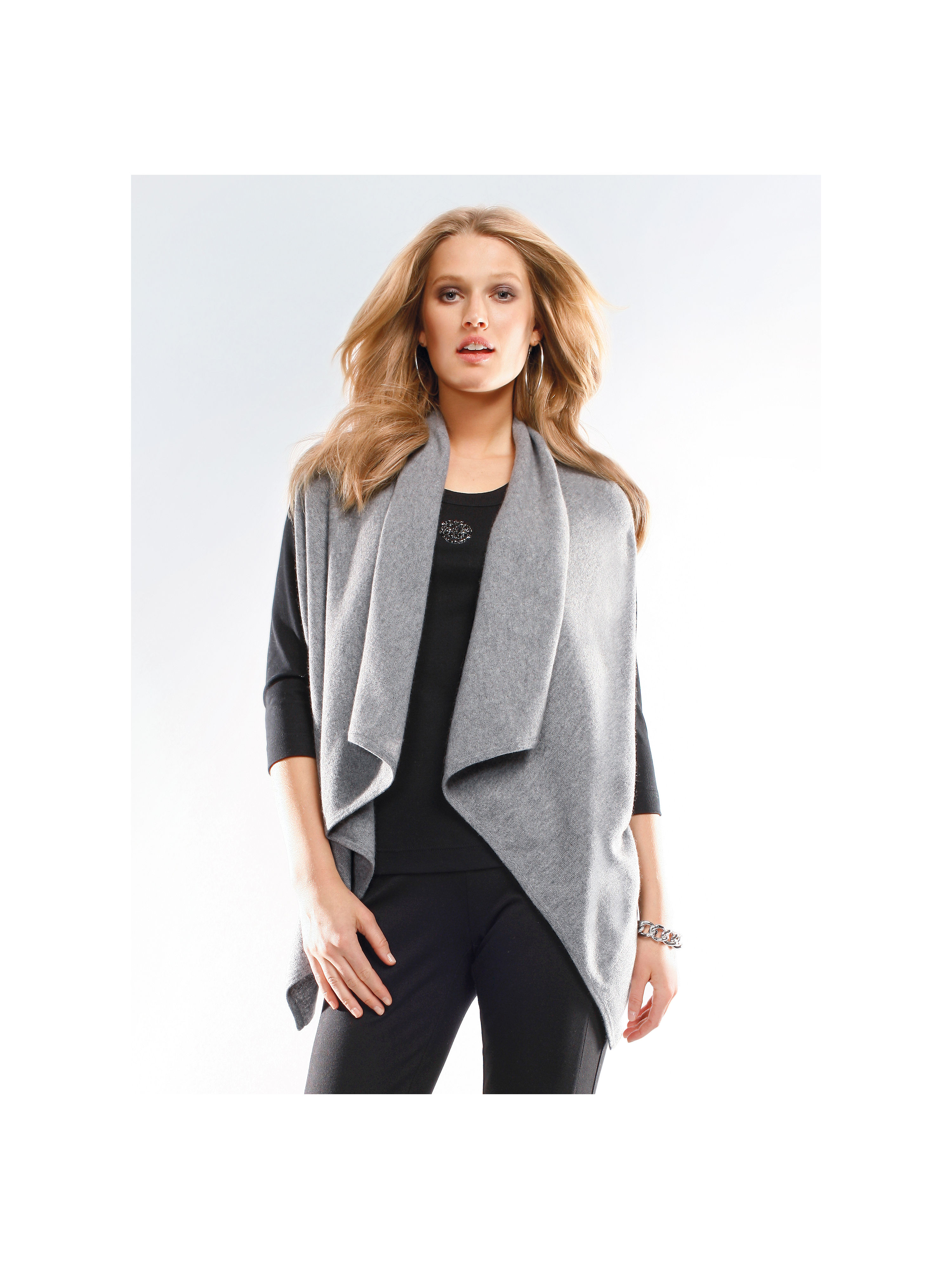 Image of Cardigan in 100% cashmere Looxent grey
