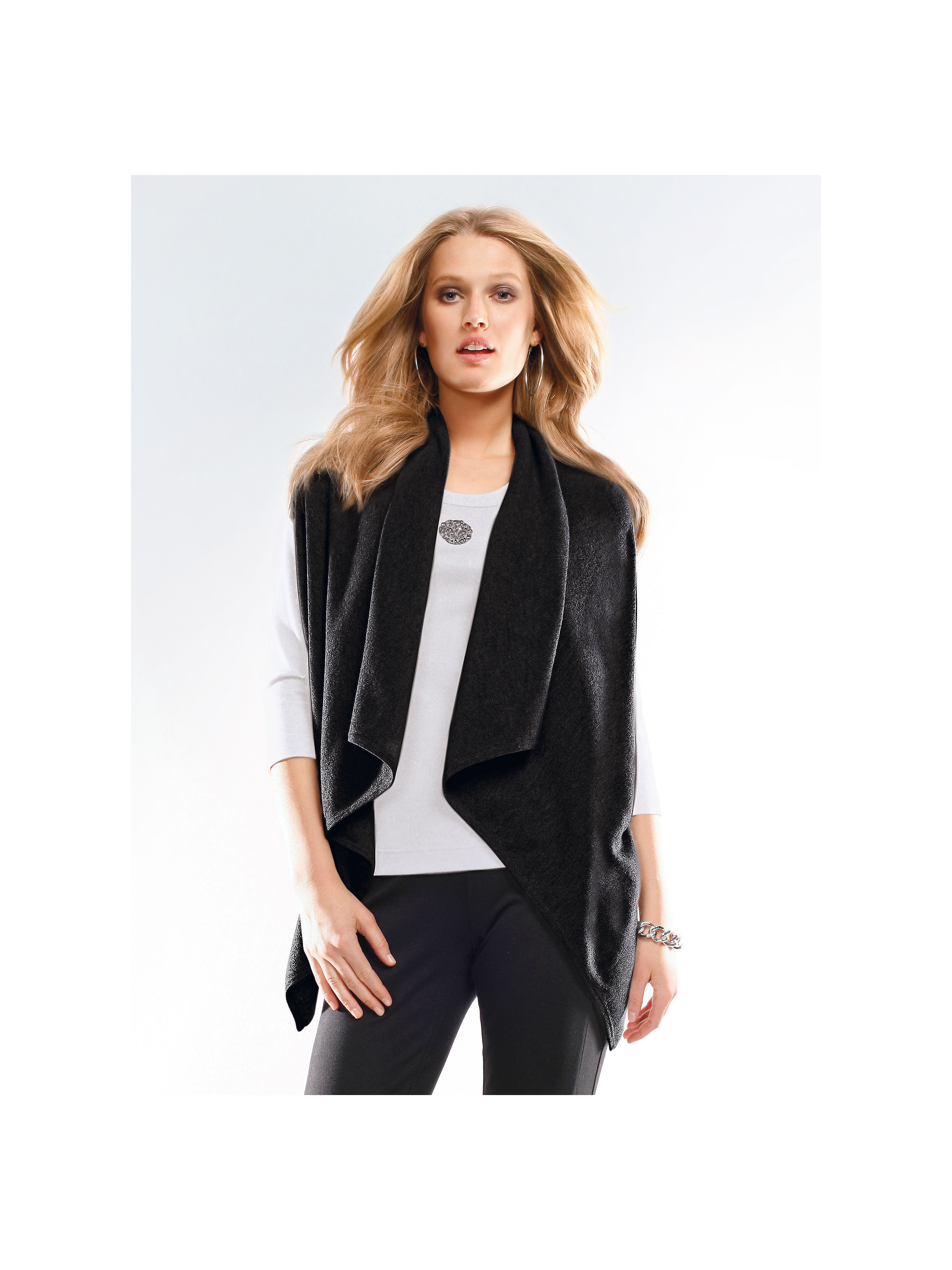 Image of Cardigan in 100% cashmere Looxent black
