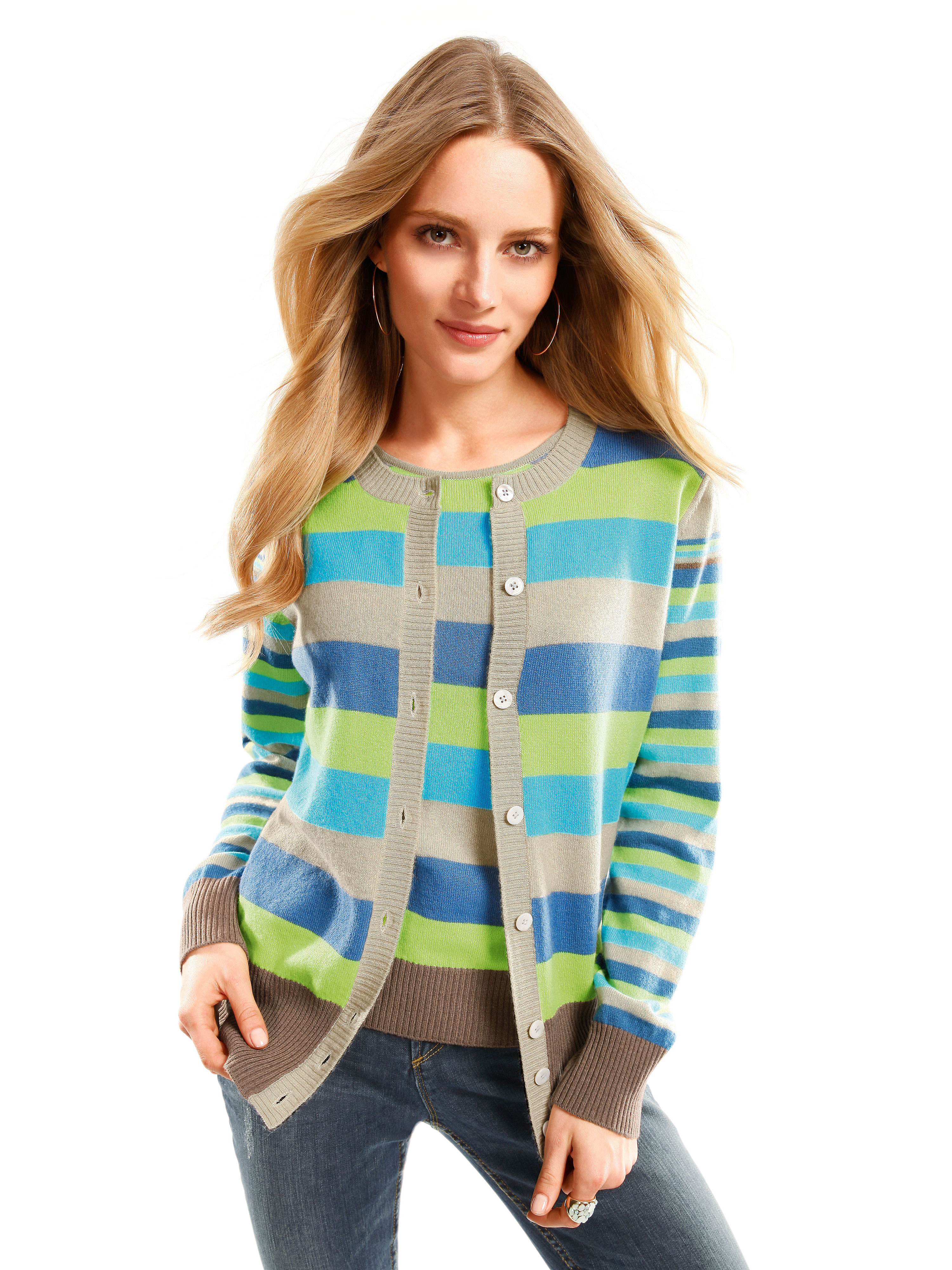 Image of Twin set in 100% cashmere cashmere multicoloured
