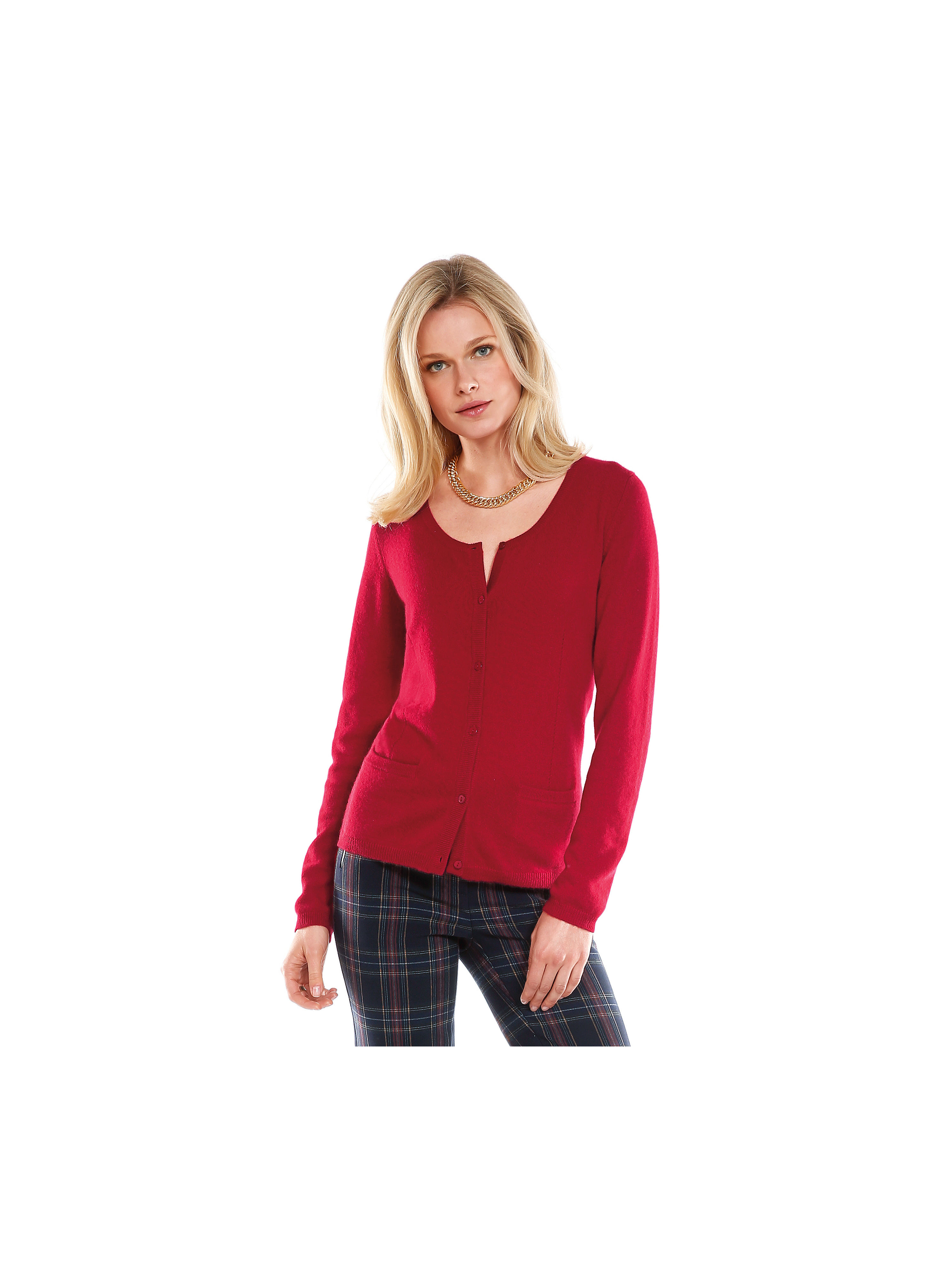 Image of Cardigan in 100% cashmere cashmere red size: 16