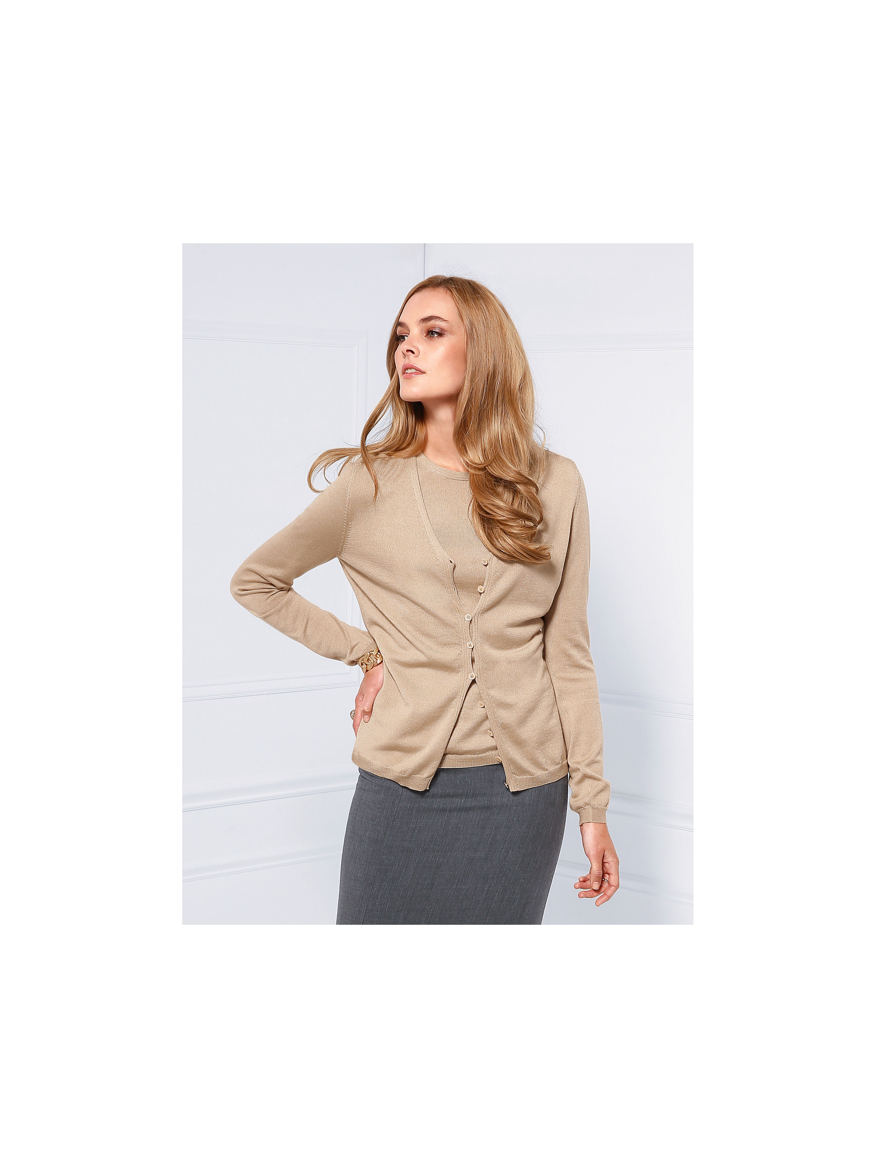 Image of Cardigan Basler beige