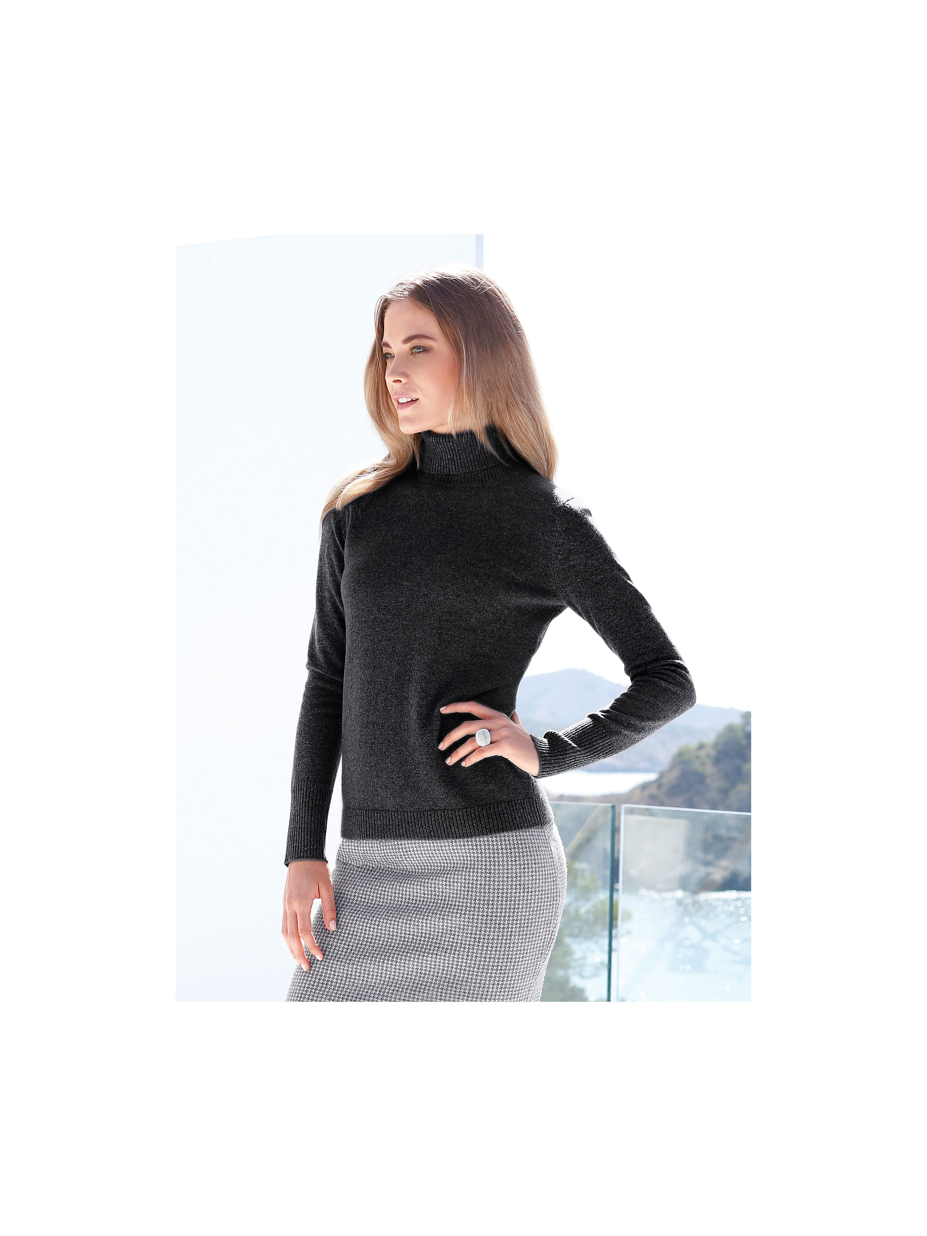 Image of Polo neck jumper Peter Hahn black size: 16