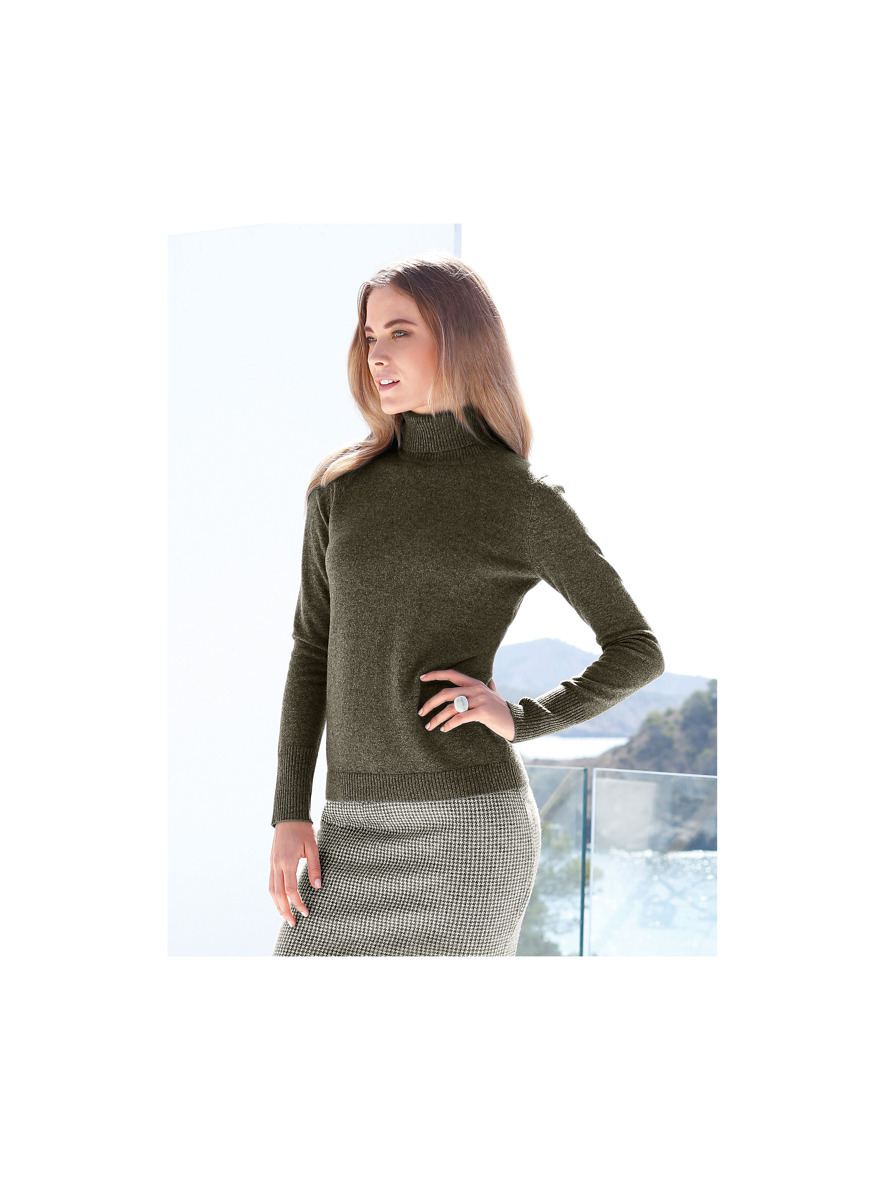 Image of Polo neck jumper Peter Hahn green size: 26
