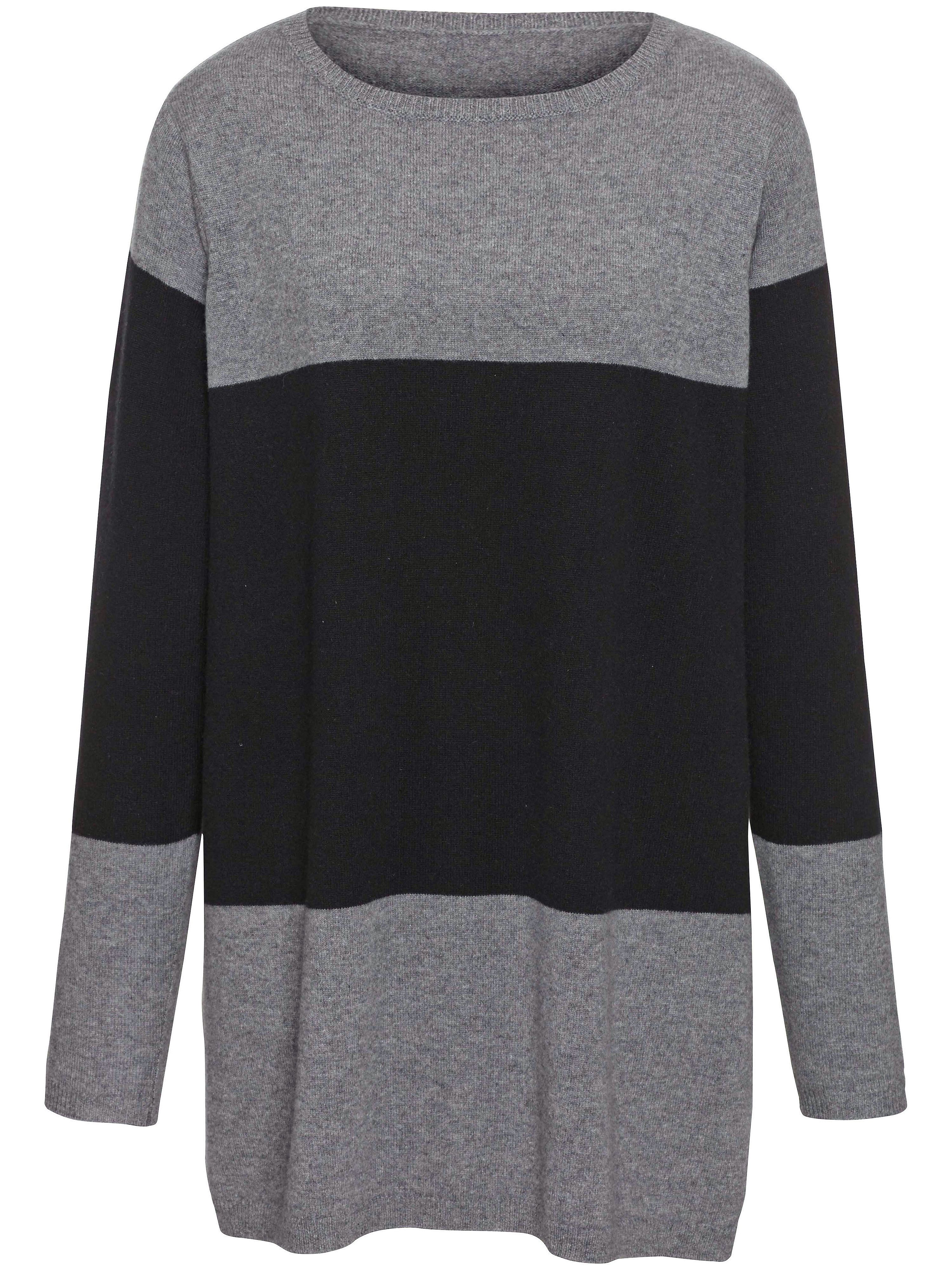 Image of Round neck jumper in 100% cashmere Anna Aura multicoloured size: 14