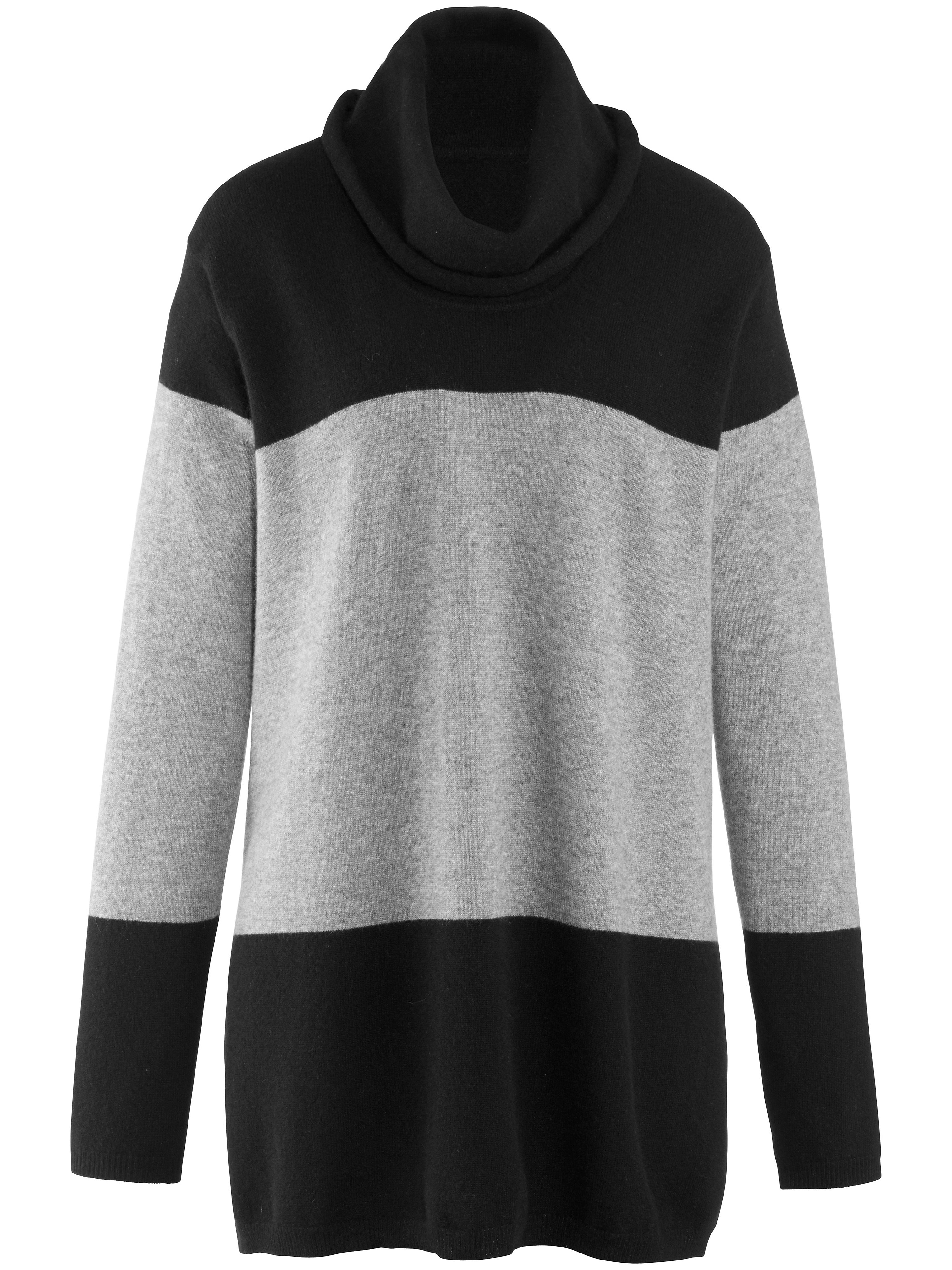 Image of Polo neck jumper in 100% cashmere Anna Aura multicoloured