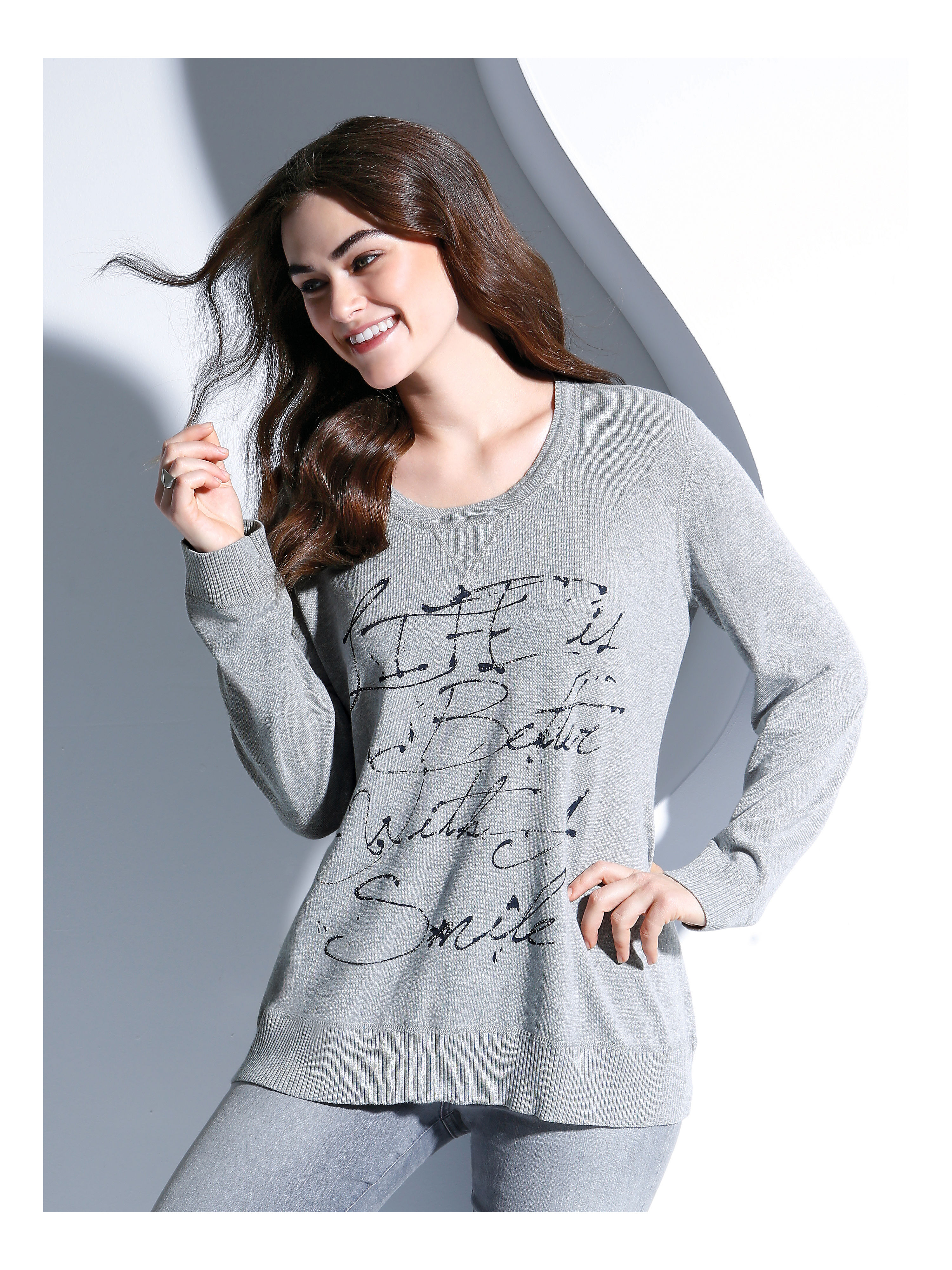 Image of Round neck jumper Via Appia Due grey