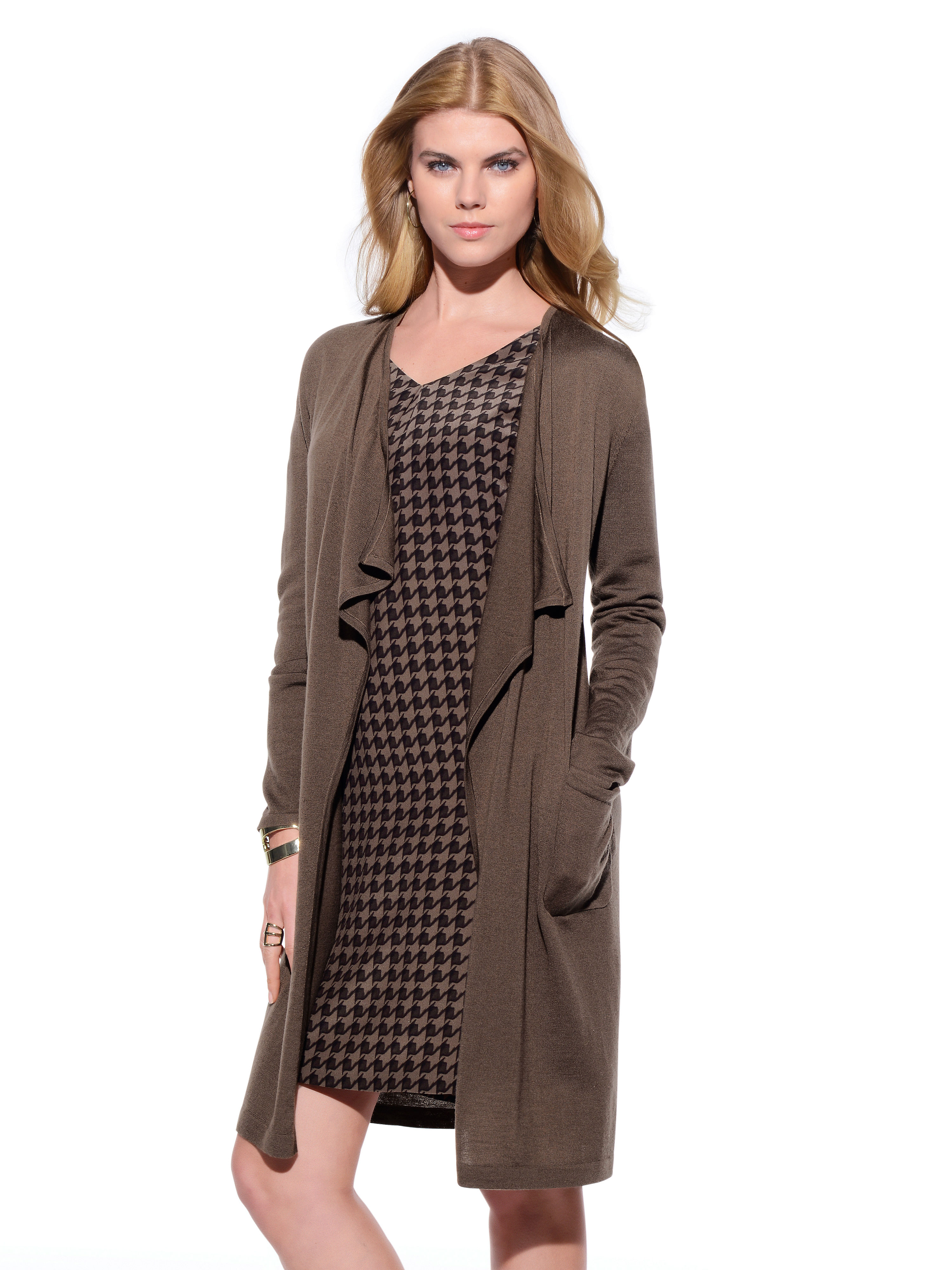 Image of Cardigan with a loosely draped neck St. Emile beige