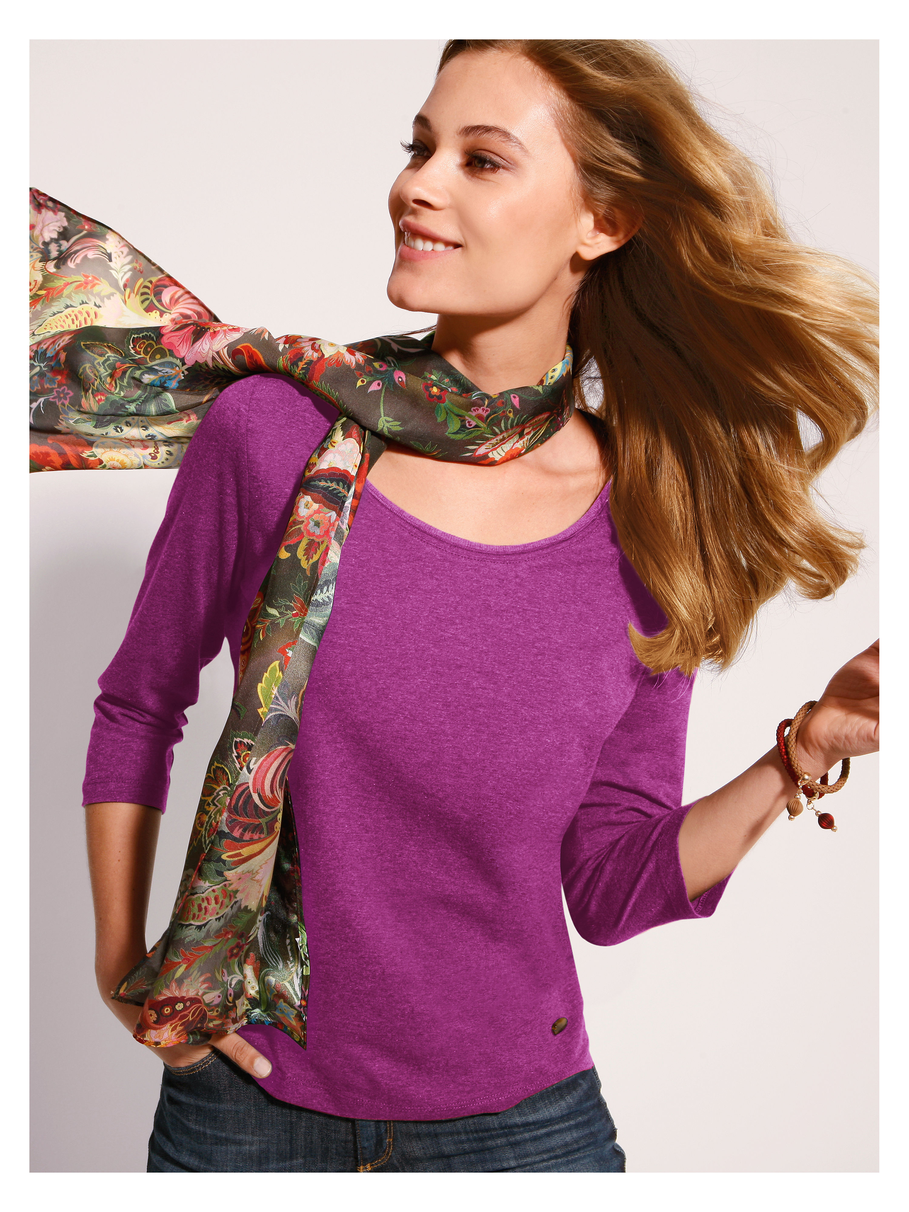Image of Round neck top Schneiders Salzburg bright pink