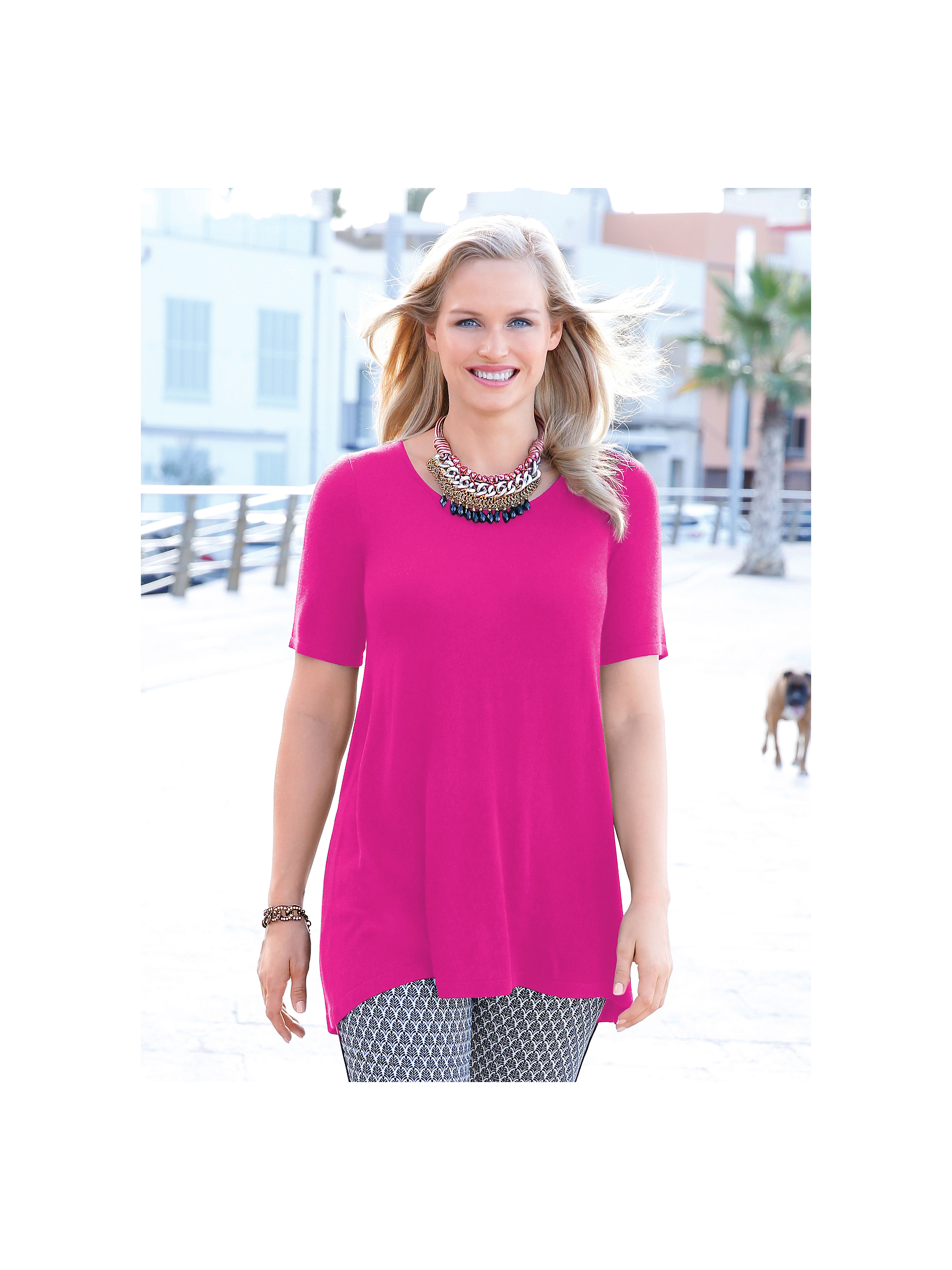 Image of Round neck jumper Anna Aura bright pink