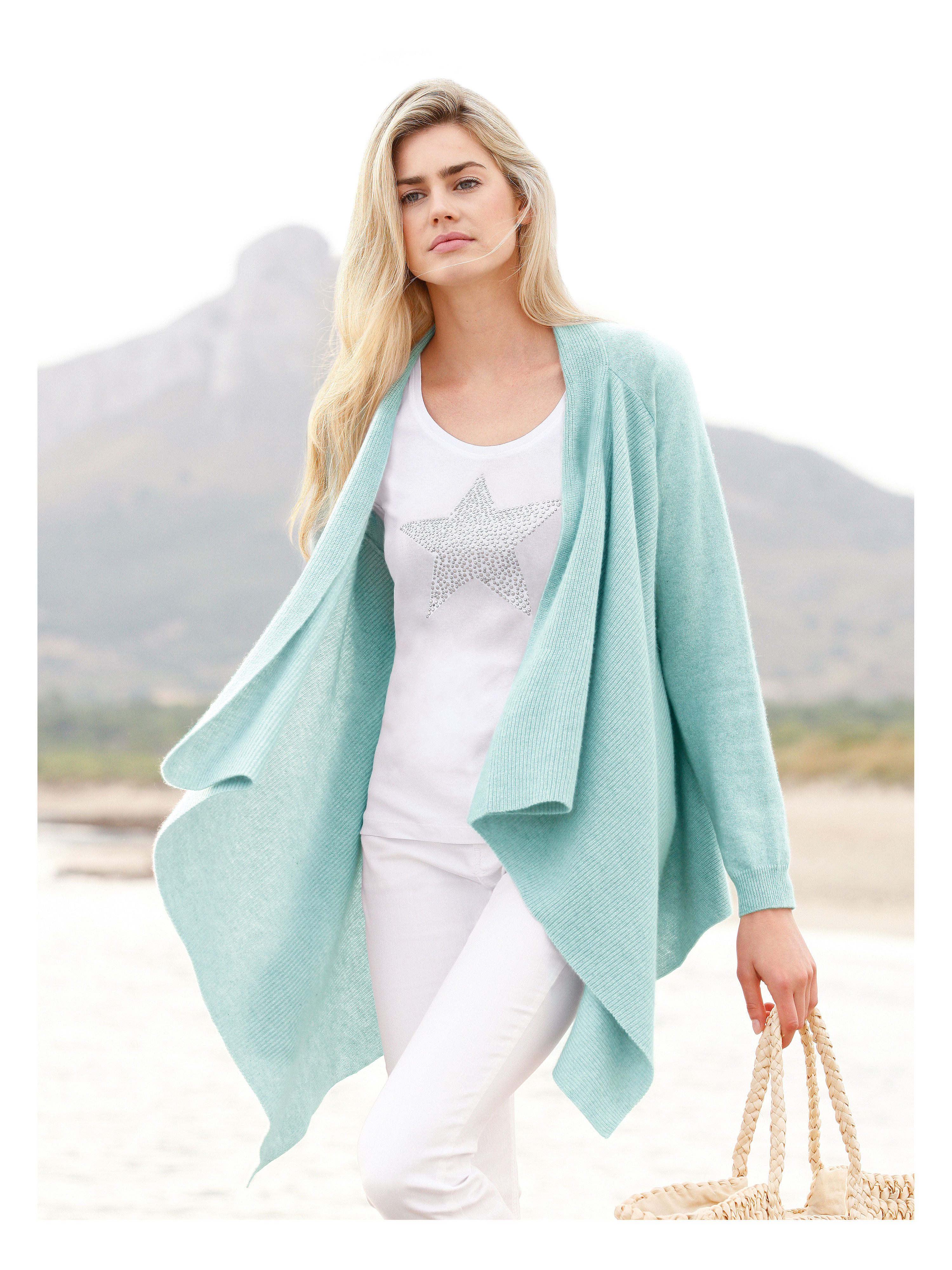 Image of Cardigan in 100% cashmere Peter Hahn green
