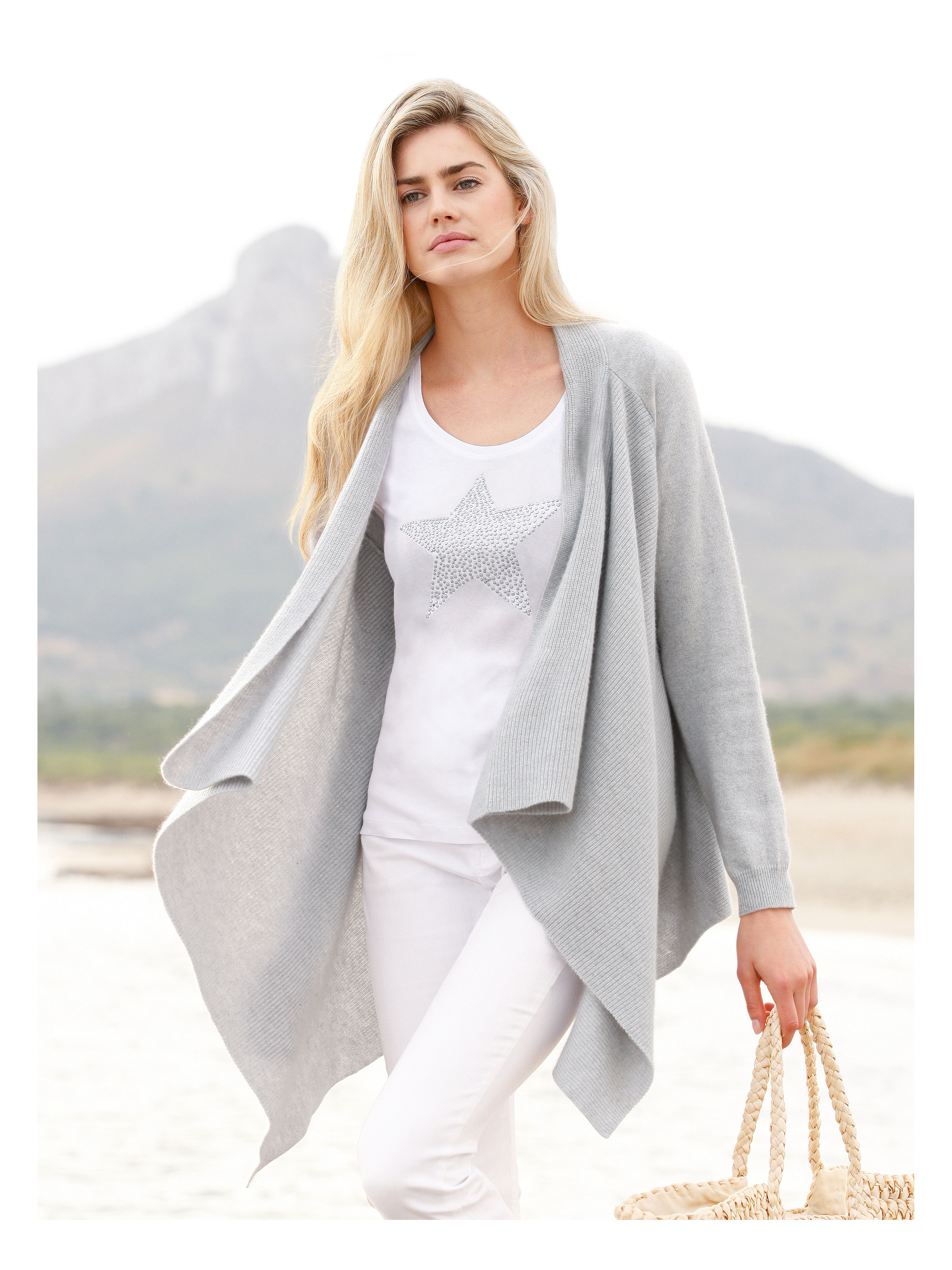 Image of Cardigan in 100% cashmere Peter Hahn grey
