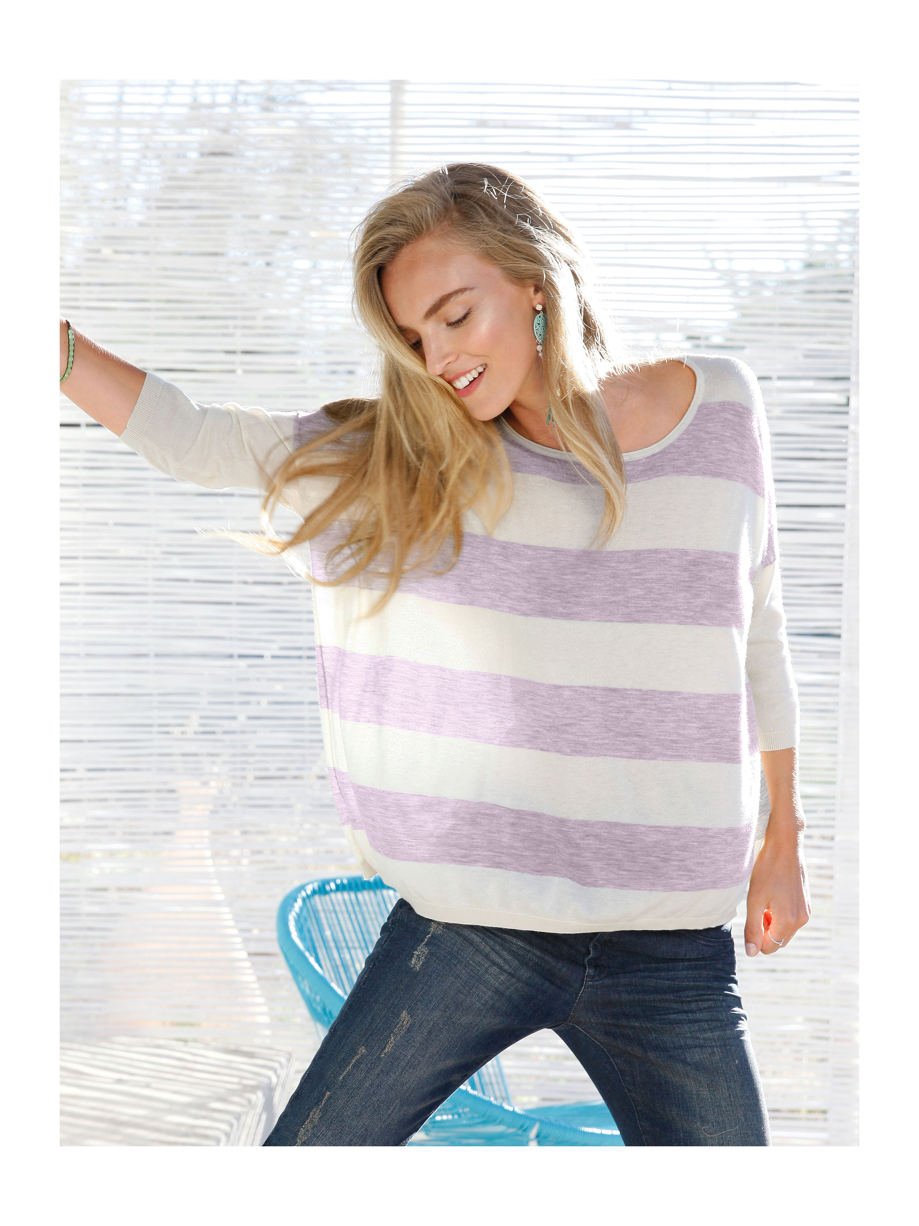 Image of Round neck jumper in 100% cashmere FLUFFY EARS multicoloured size: 10