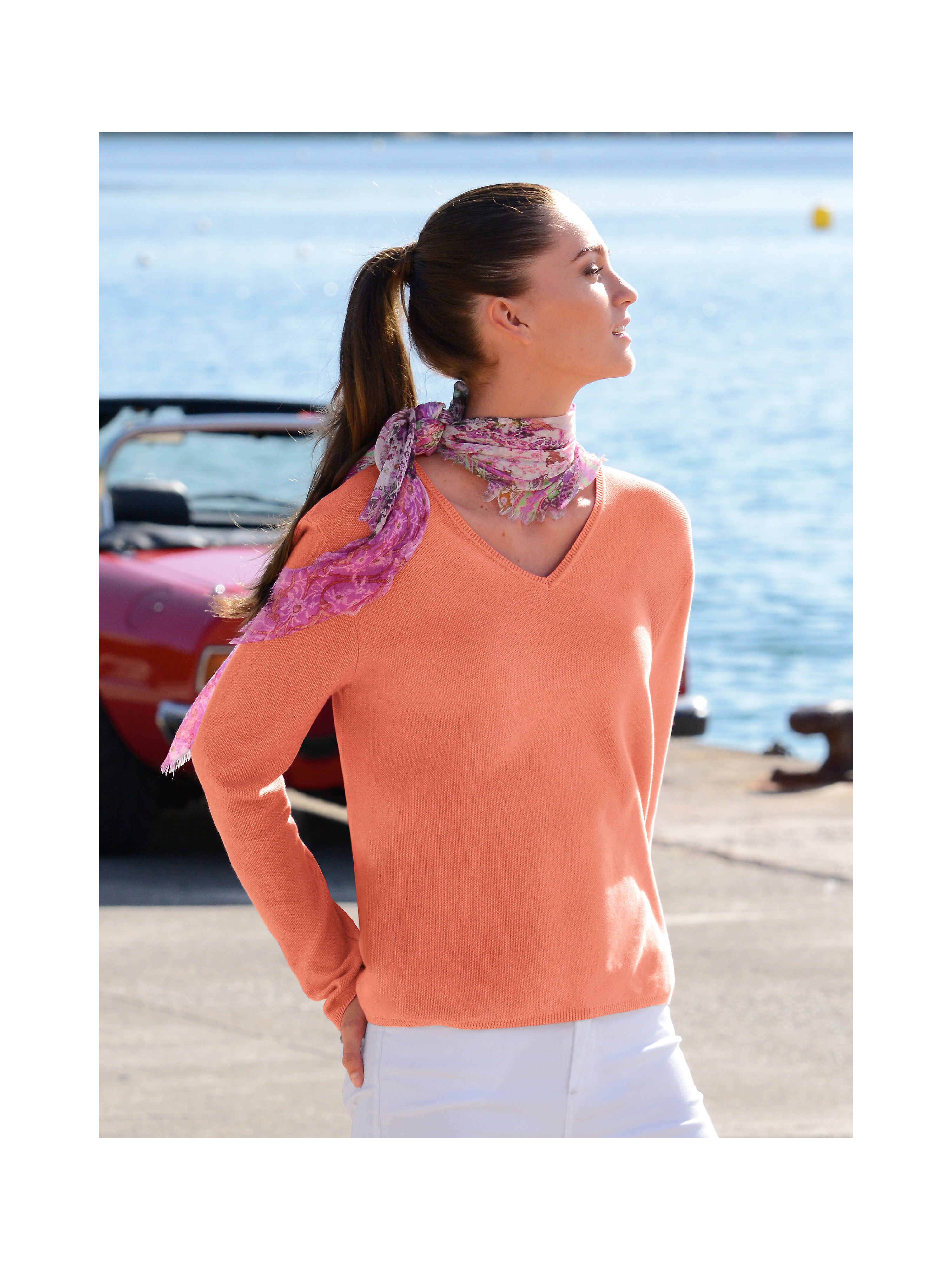 Image of V-neck jumper Peter Hahn orange size: 10