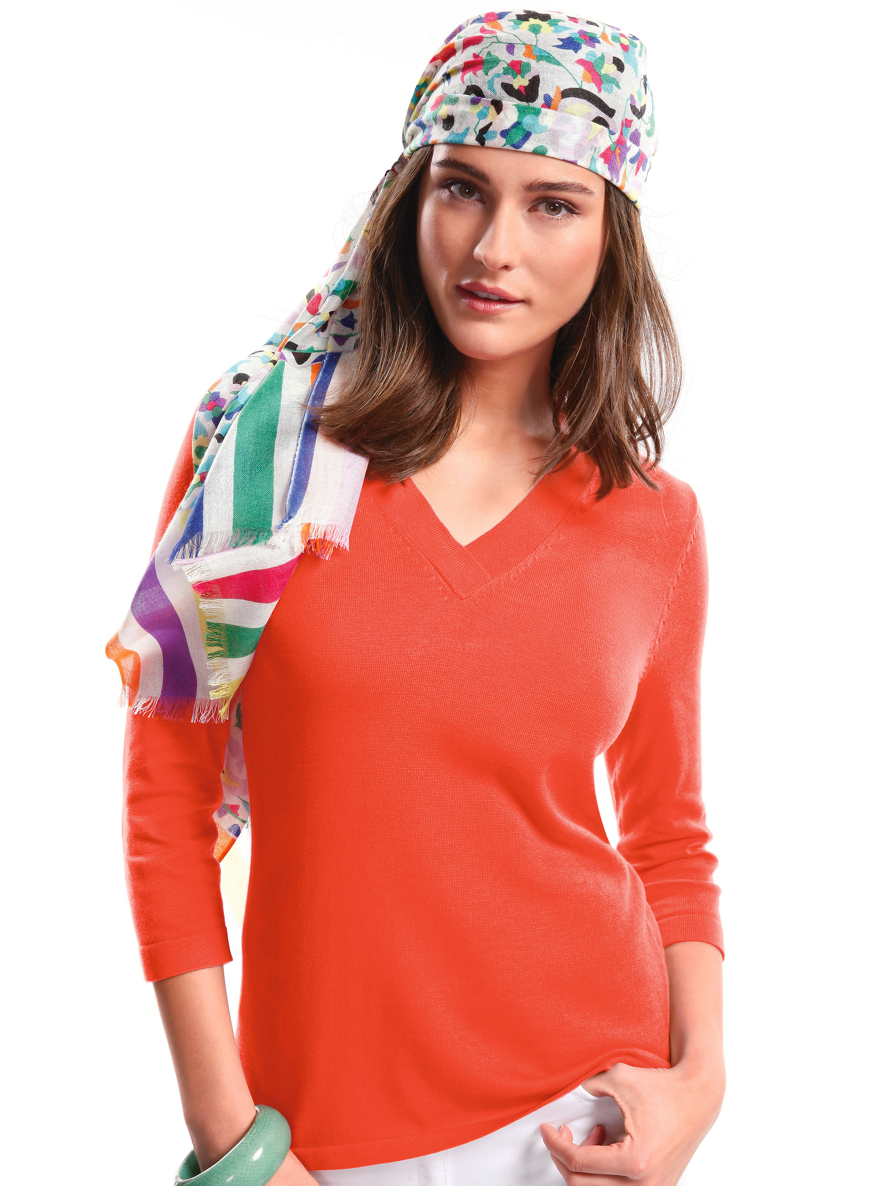 Image of V-neck jumper Peter Hahn orange