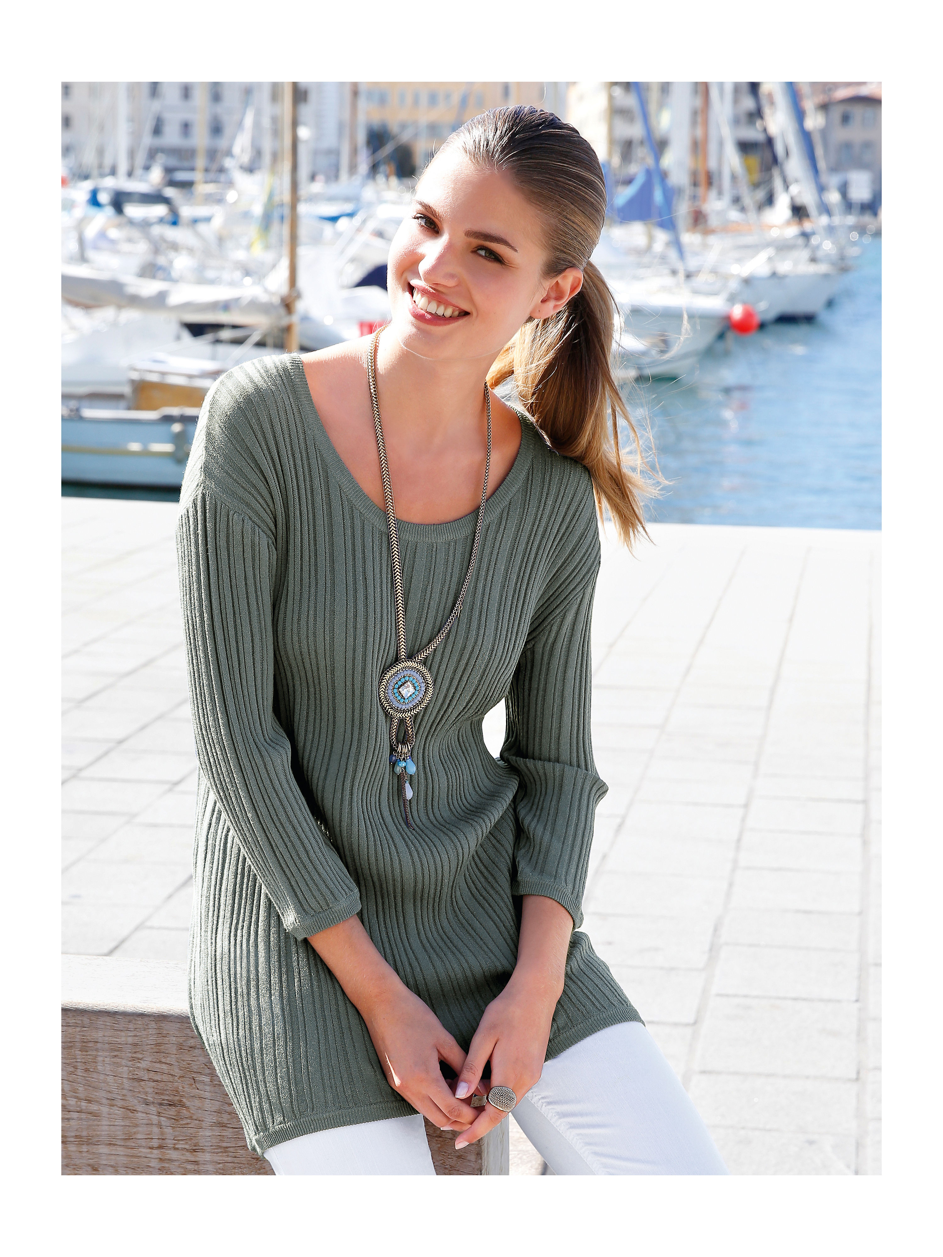 Image of Round neck jumper Peter Hahn green size: 10