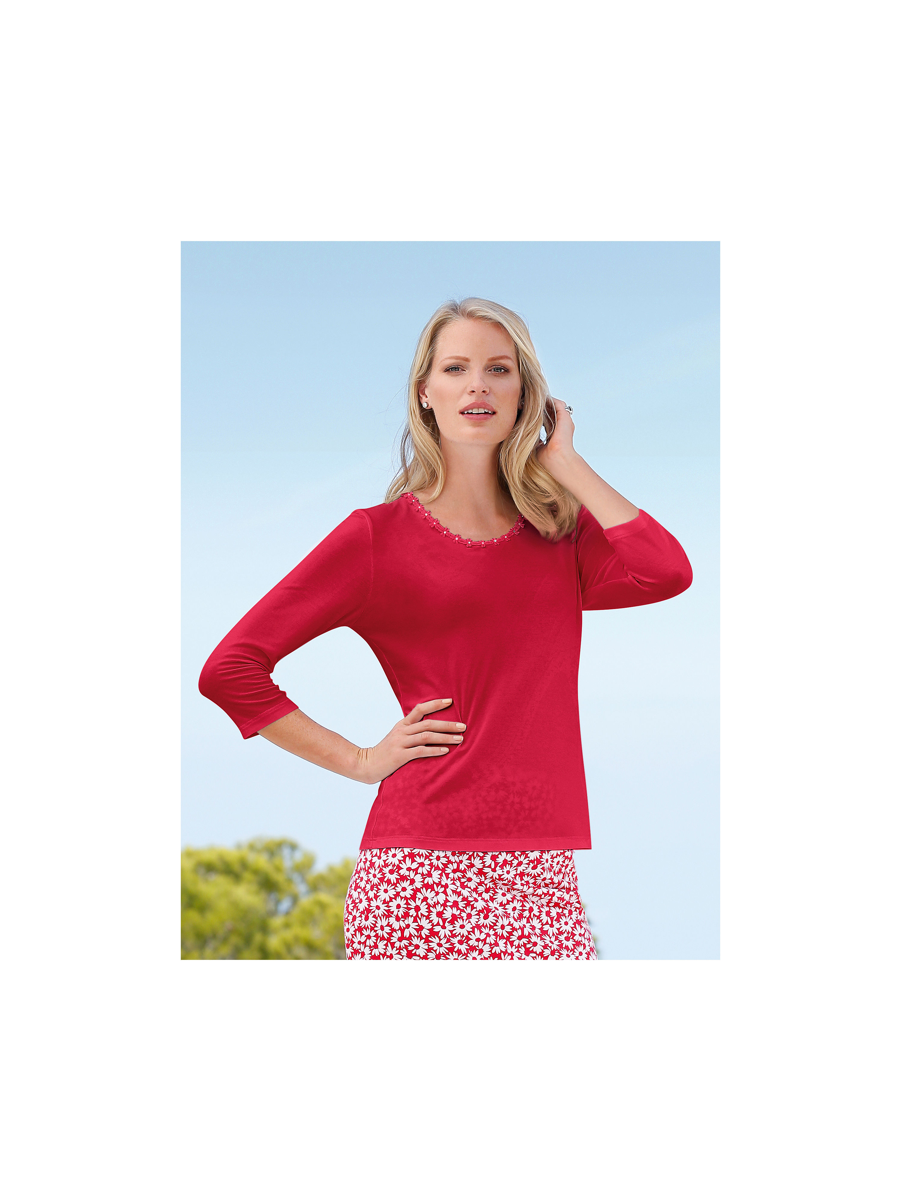 Image of Round neck top Efixelle red