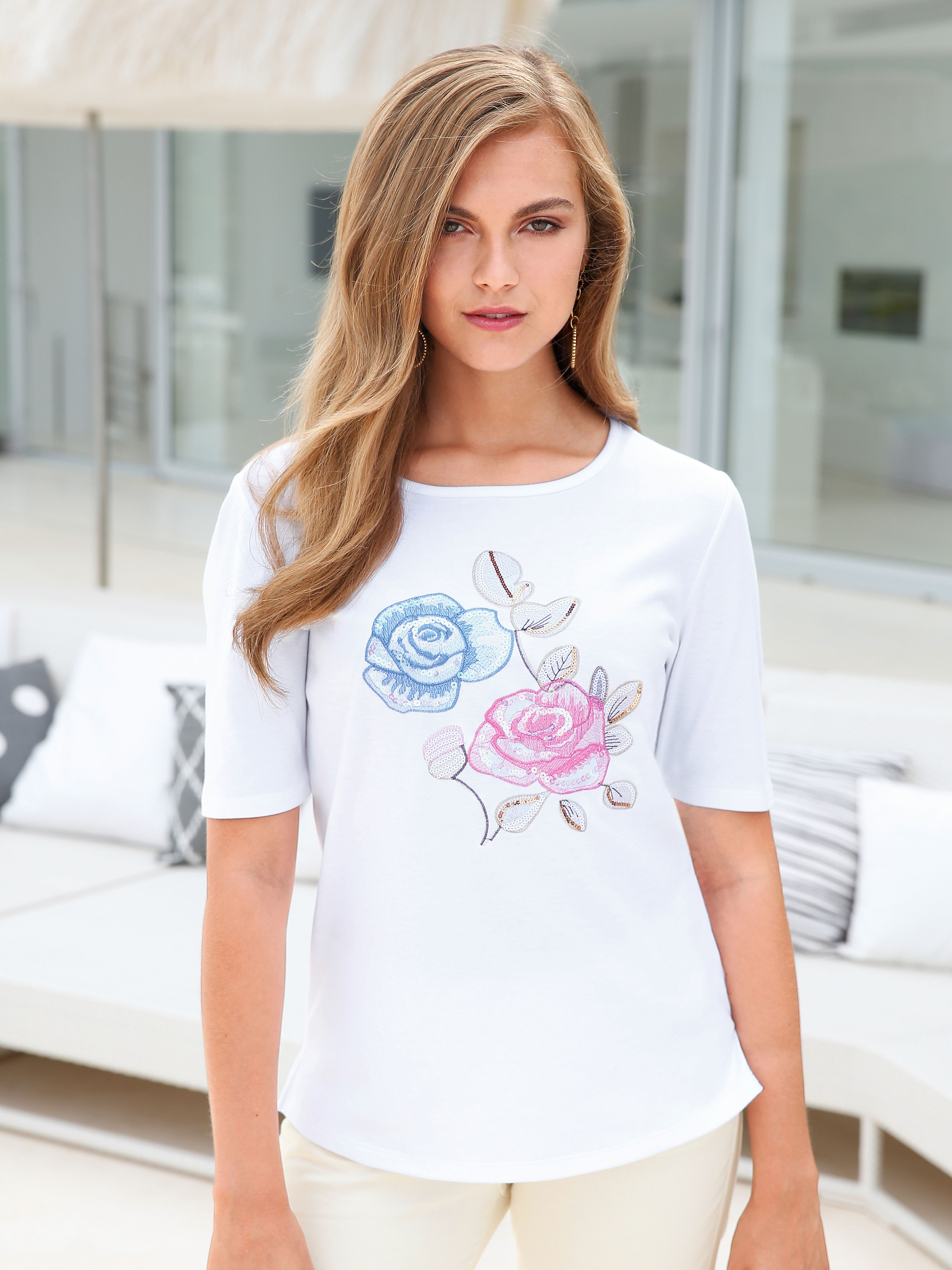 Image of Round neck top Peter Hahn white size: 22