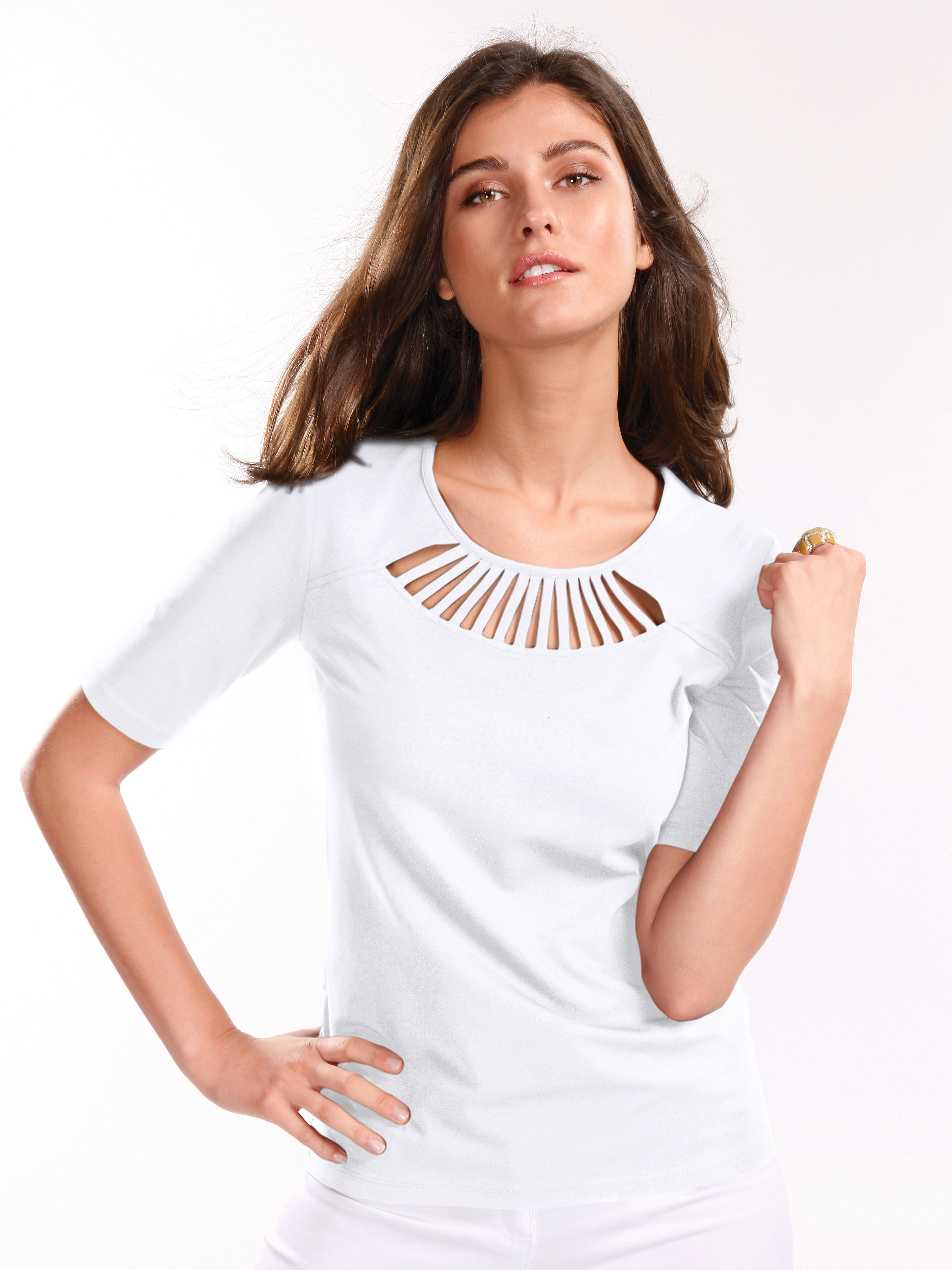Image of Round neck top Peter Hahn white size: 12