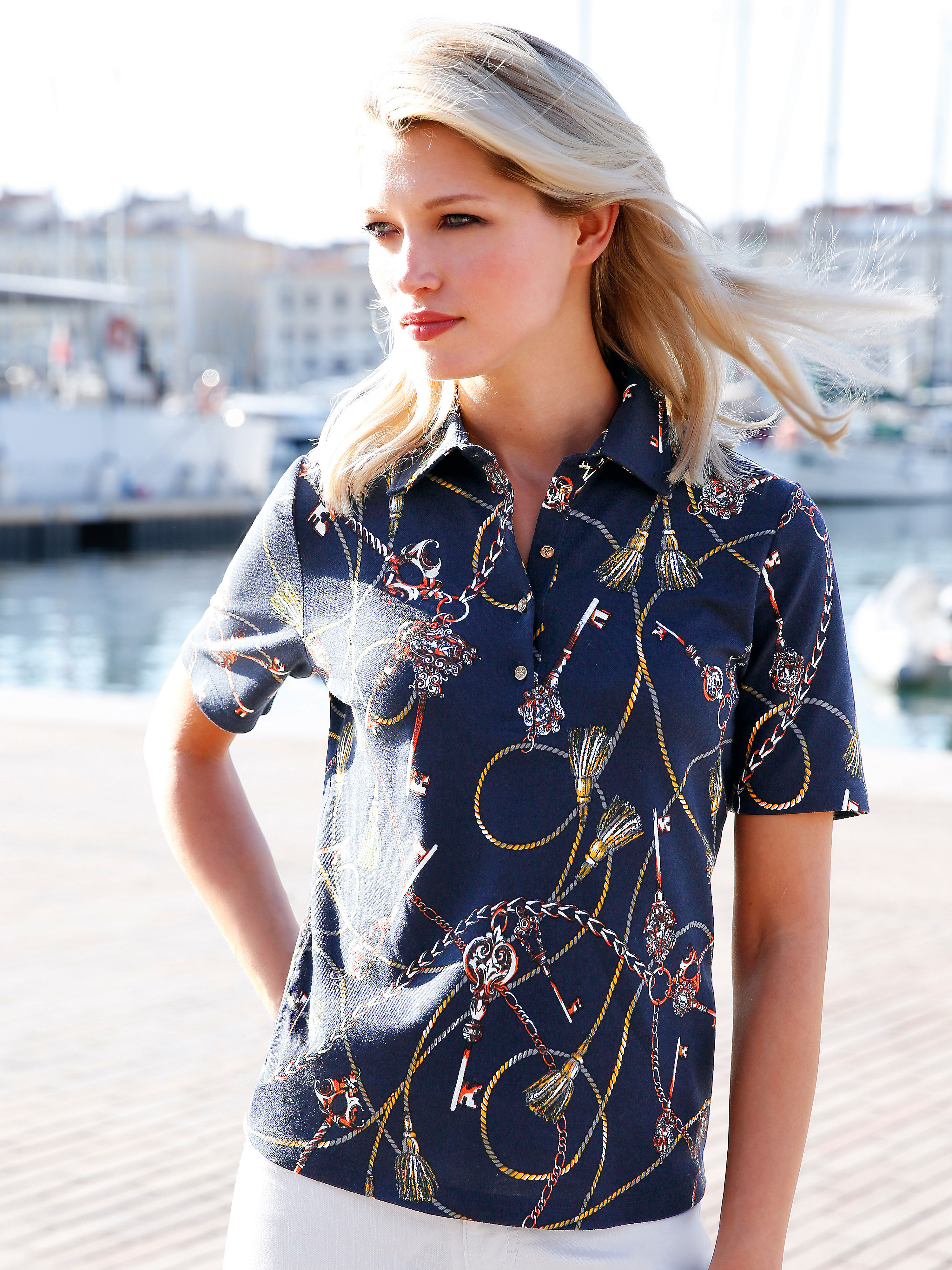 Image of Polo shirt Efixelle blue size: 14