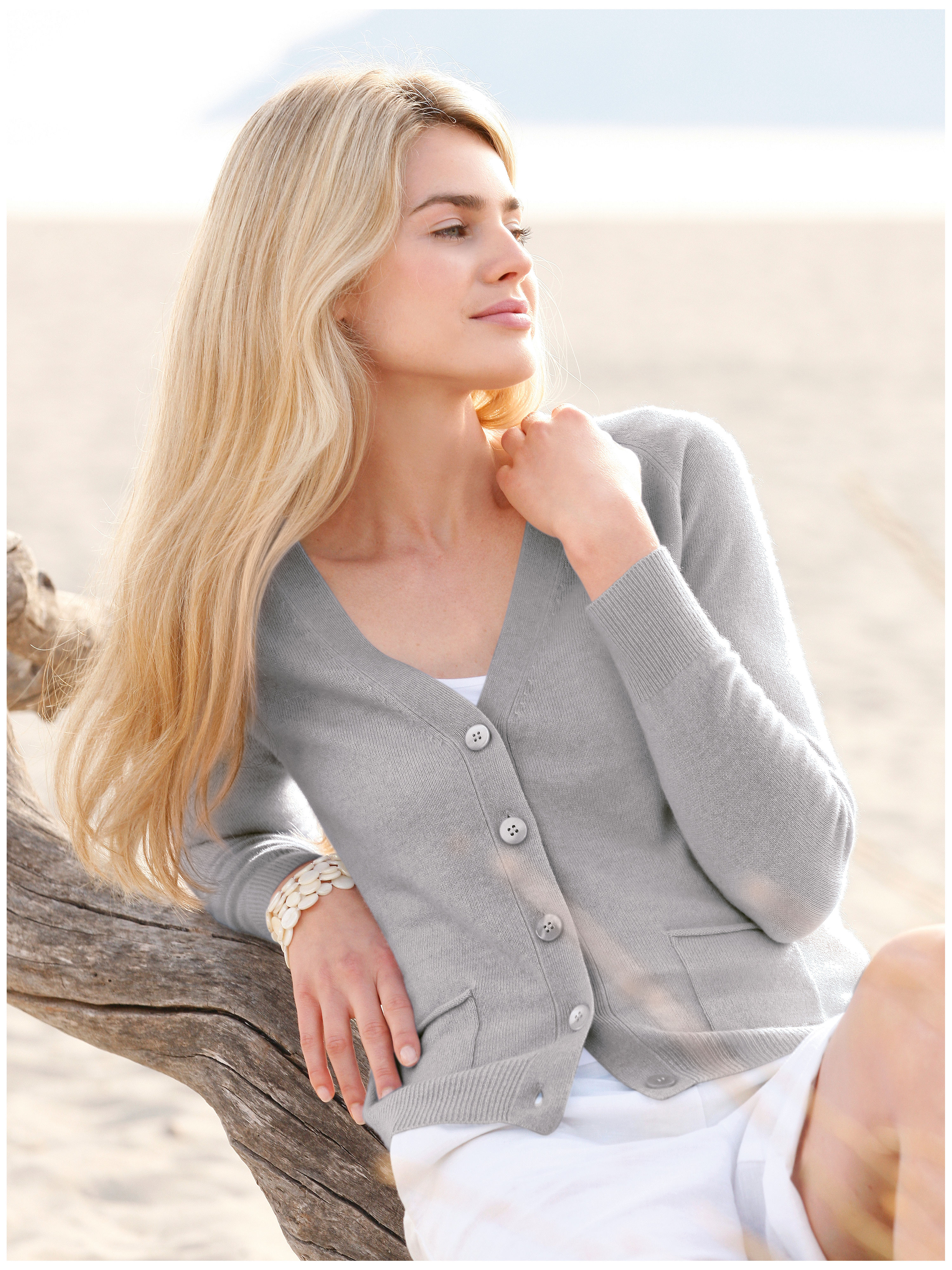 Image of Cardigan cashmere grey