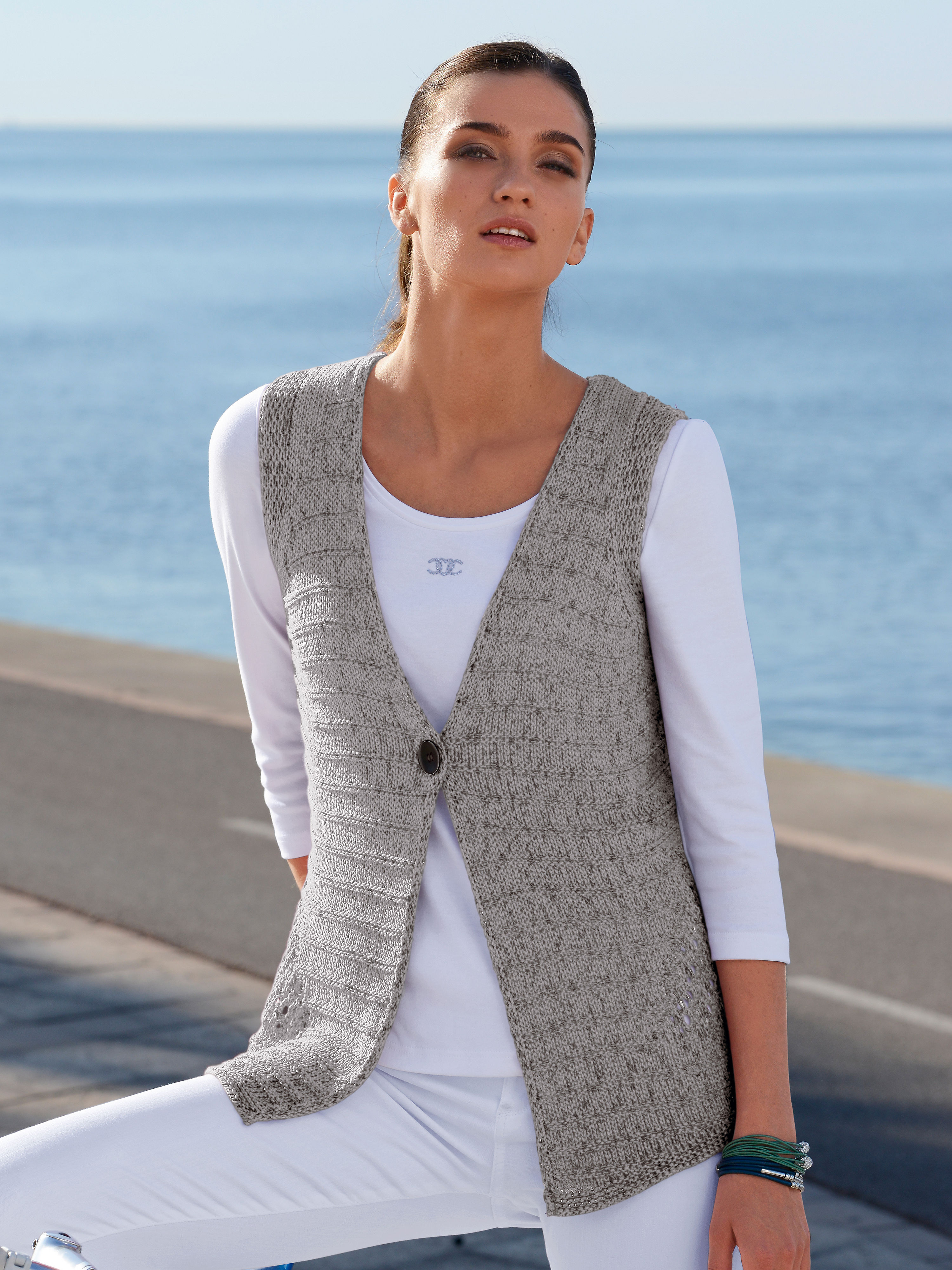 Image of Knitted waistcoat Peter Hahn grey
