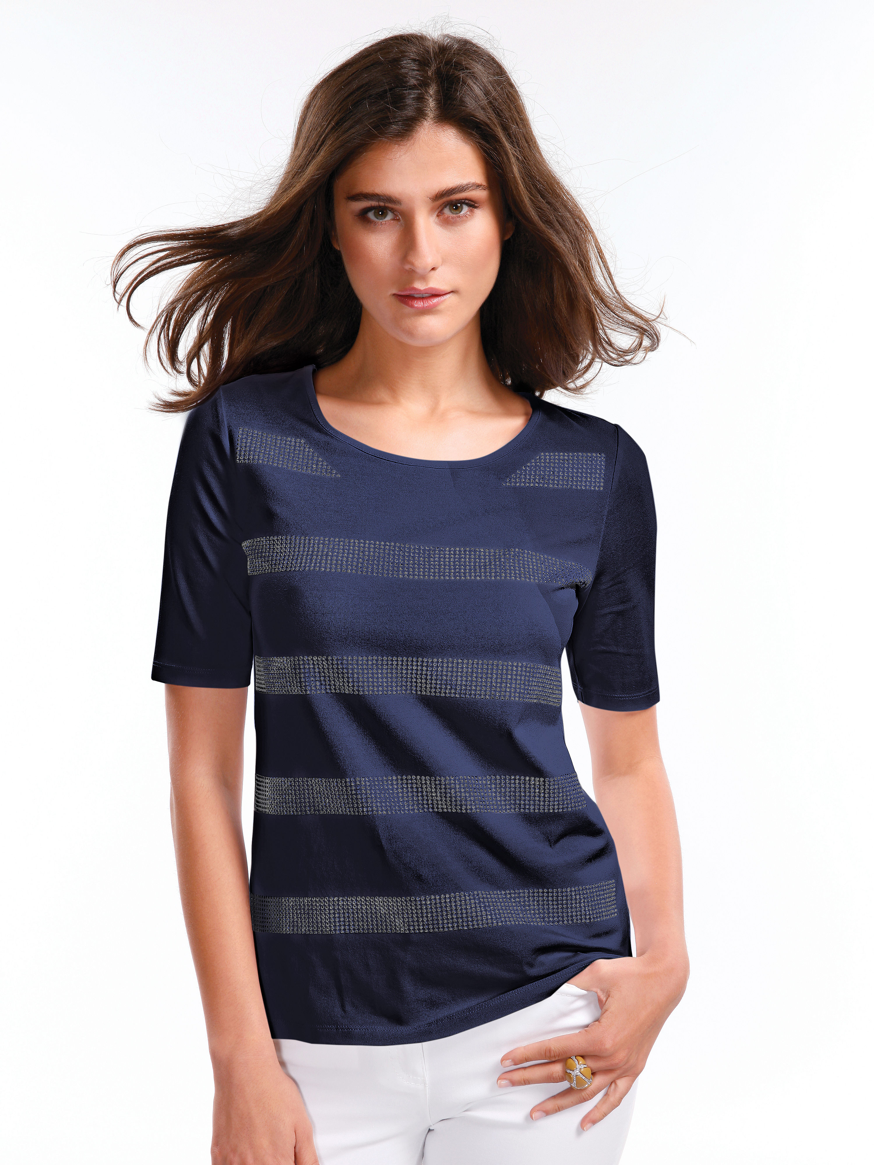 Image of Round neck top Peter Hahn blue size: 14