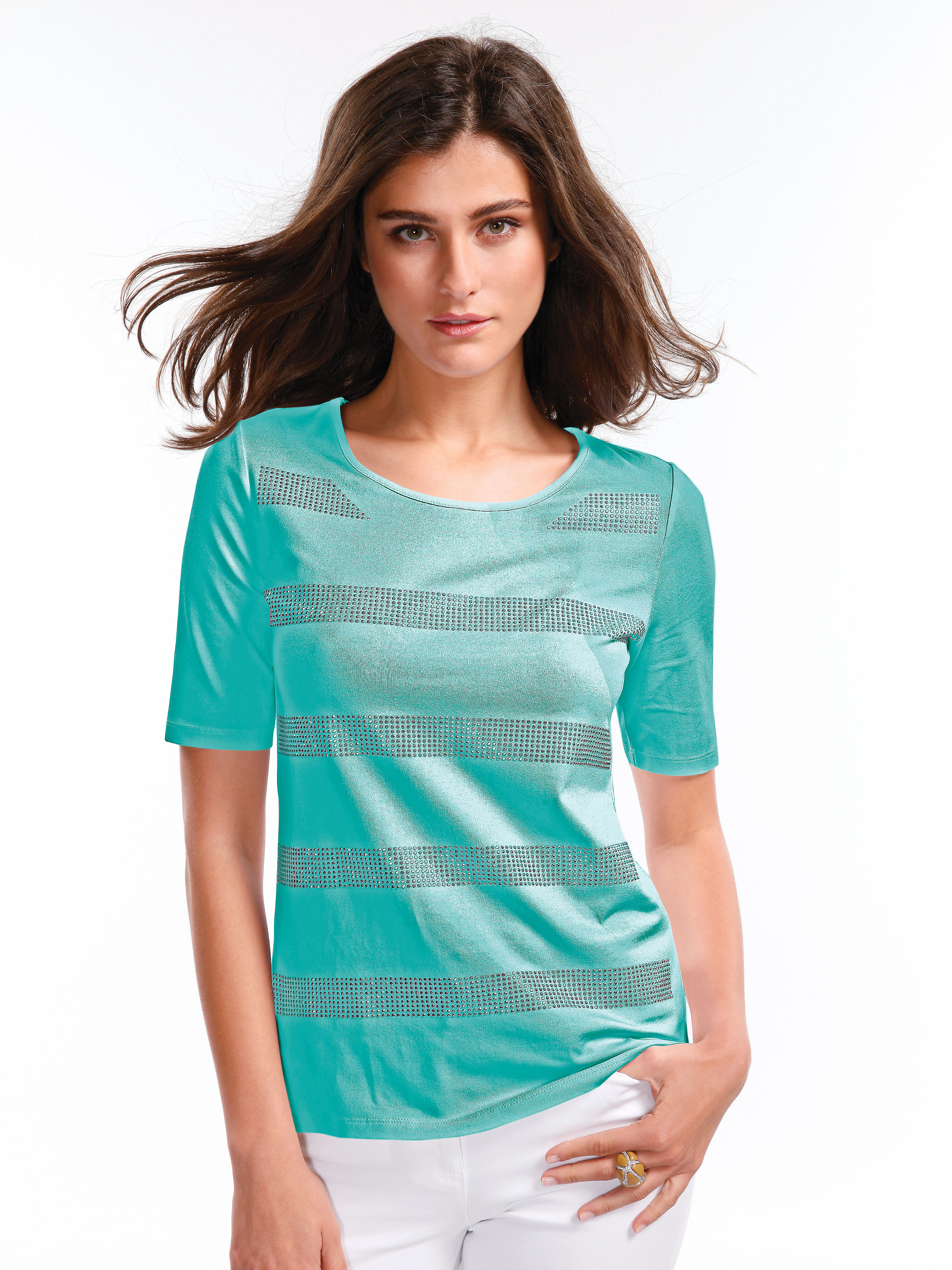 Image of Round neck top Peter Hahn turquoise size: 24