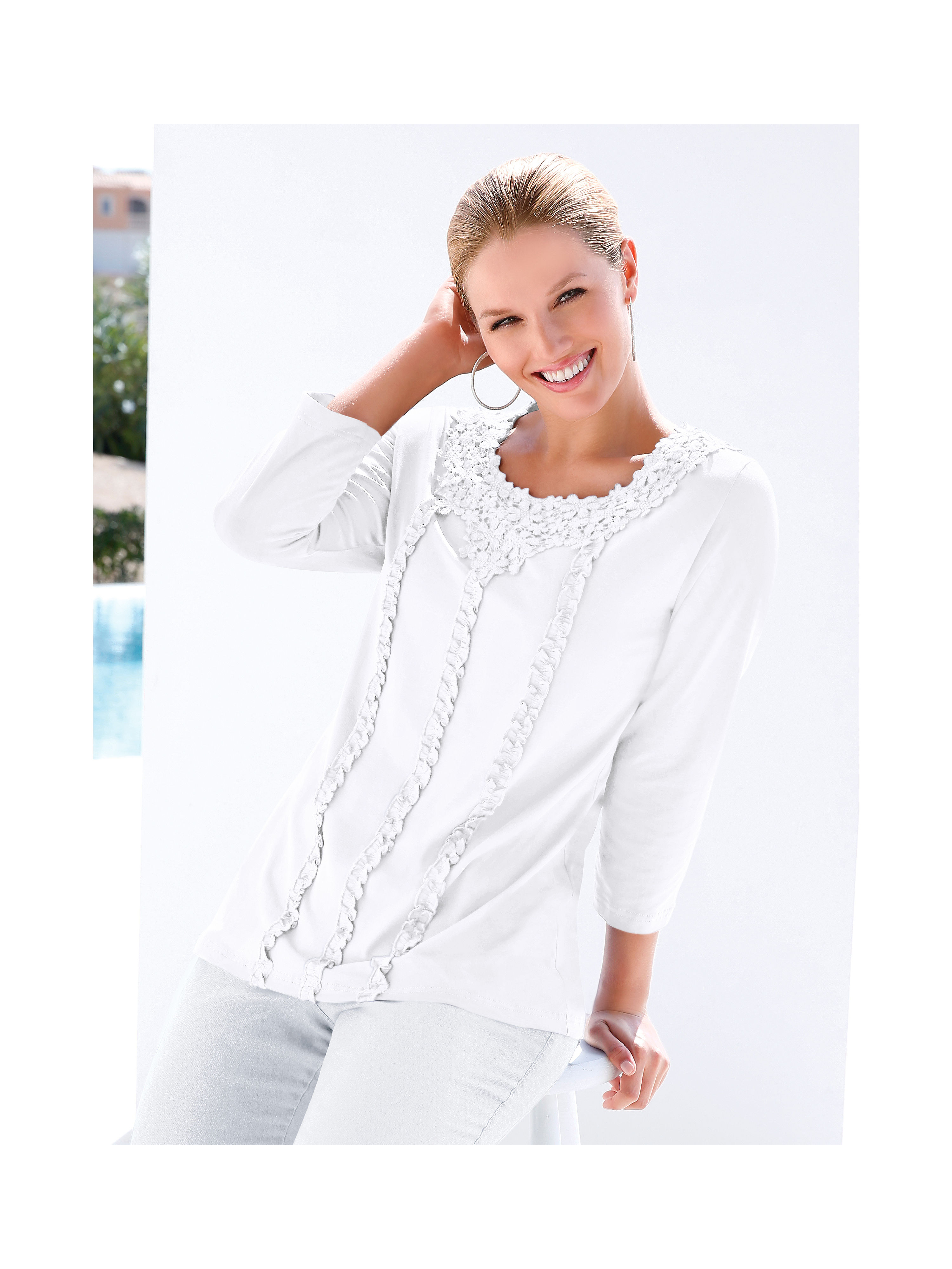Image of Round neck top Anna Aura white size: 16