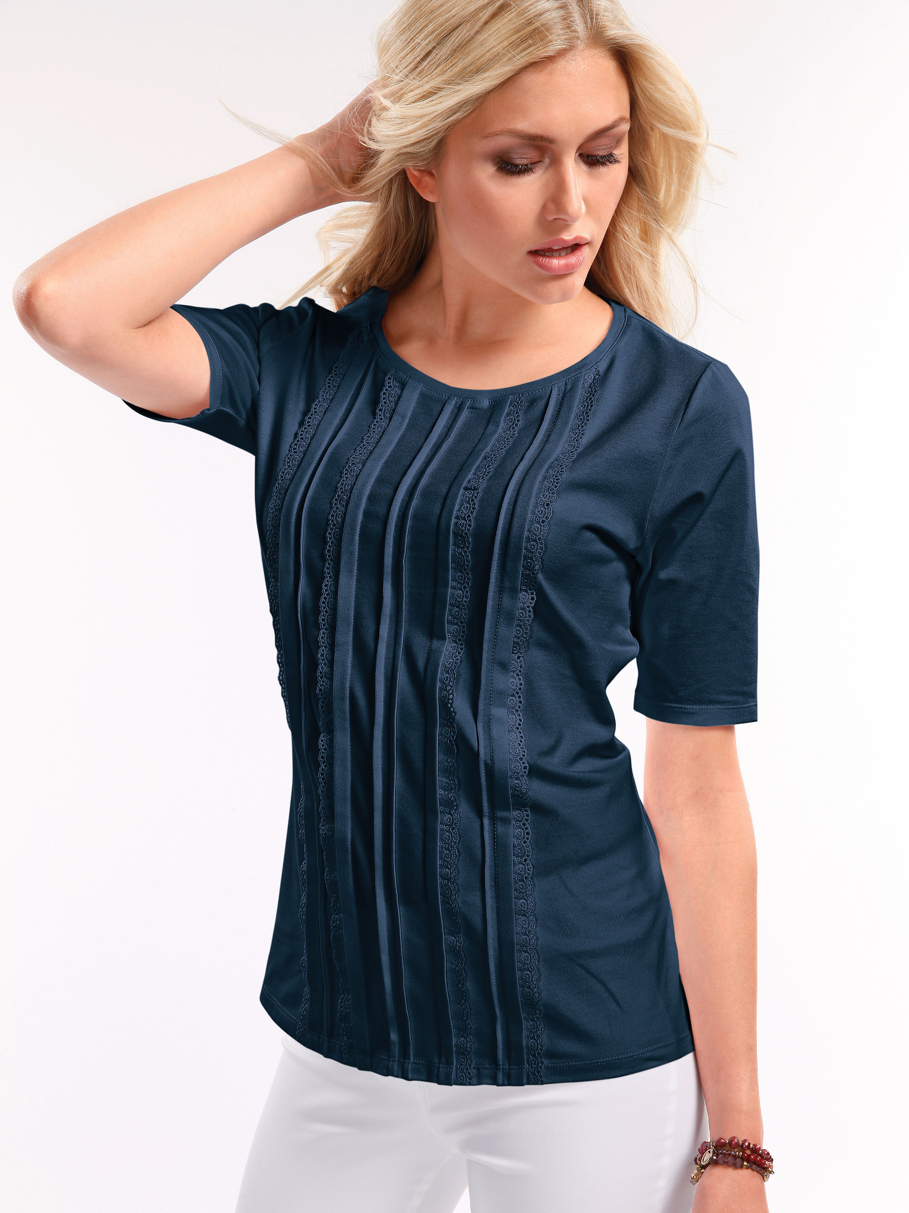Image of Round neck top Peter Hahn blue size: 10