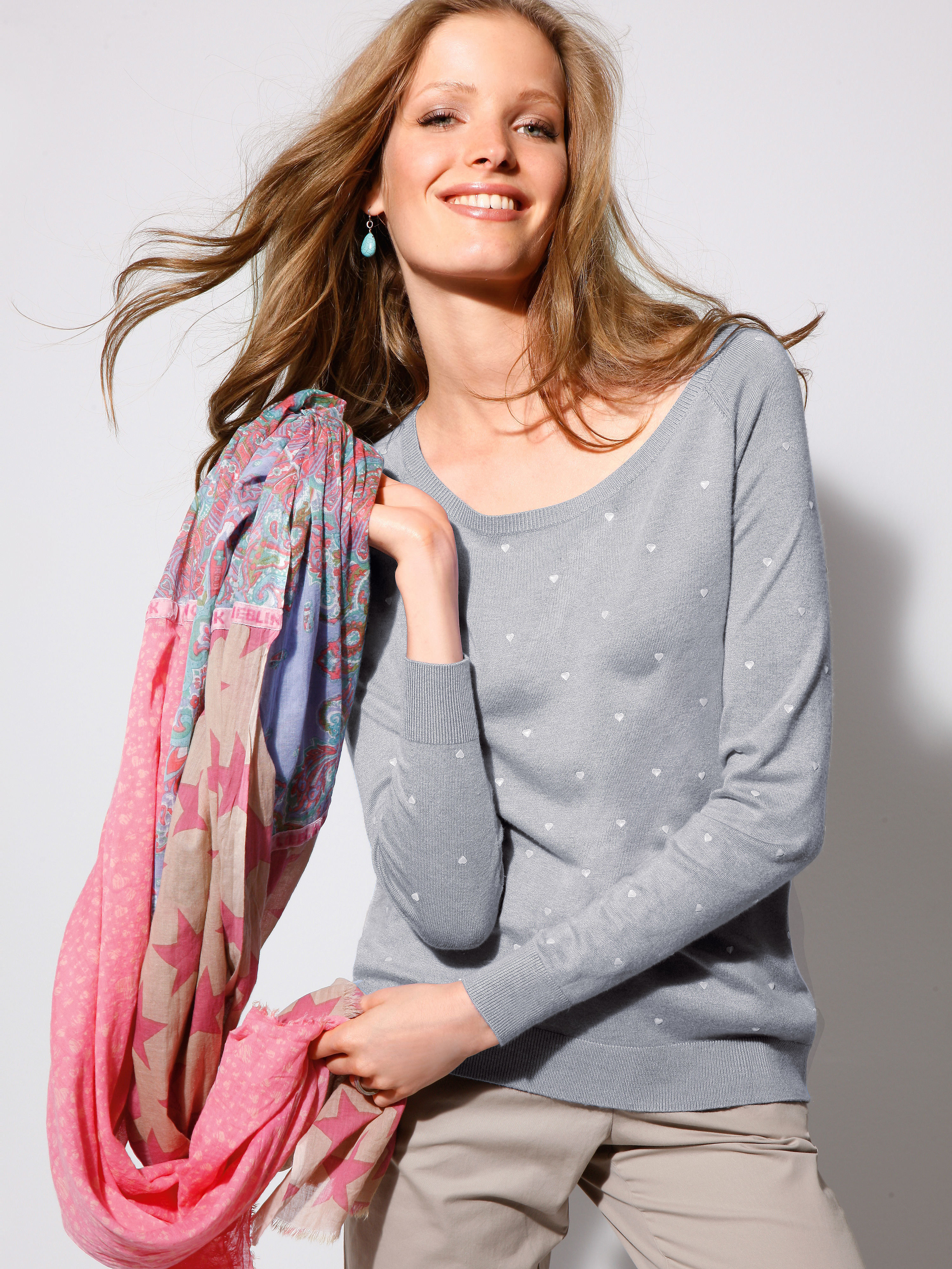 Image of Round neck jumper LIEBLINGSSTÜCK grey