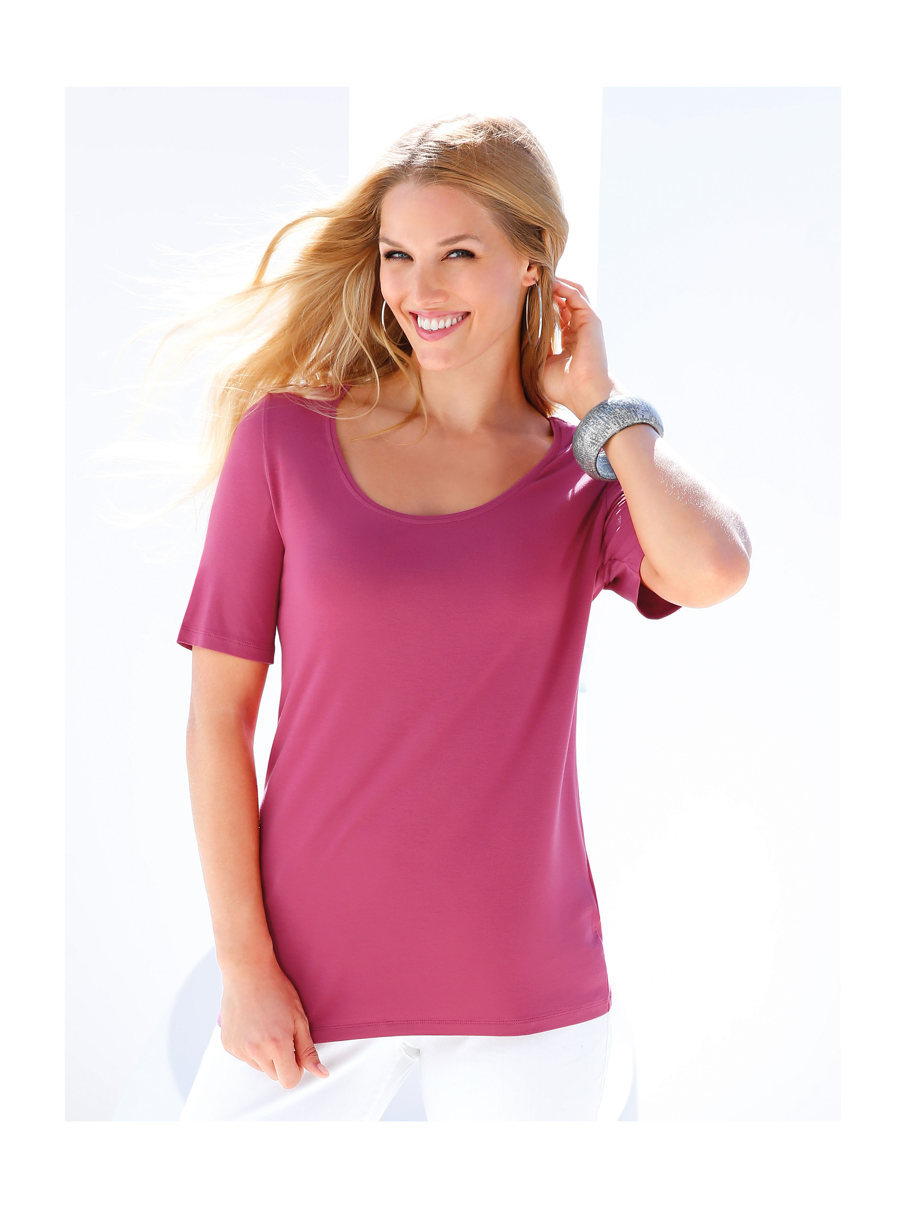Image of Round neck top Anna Aura pale pink size: 14