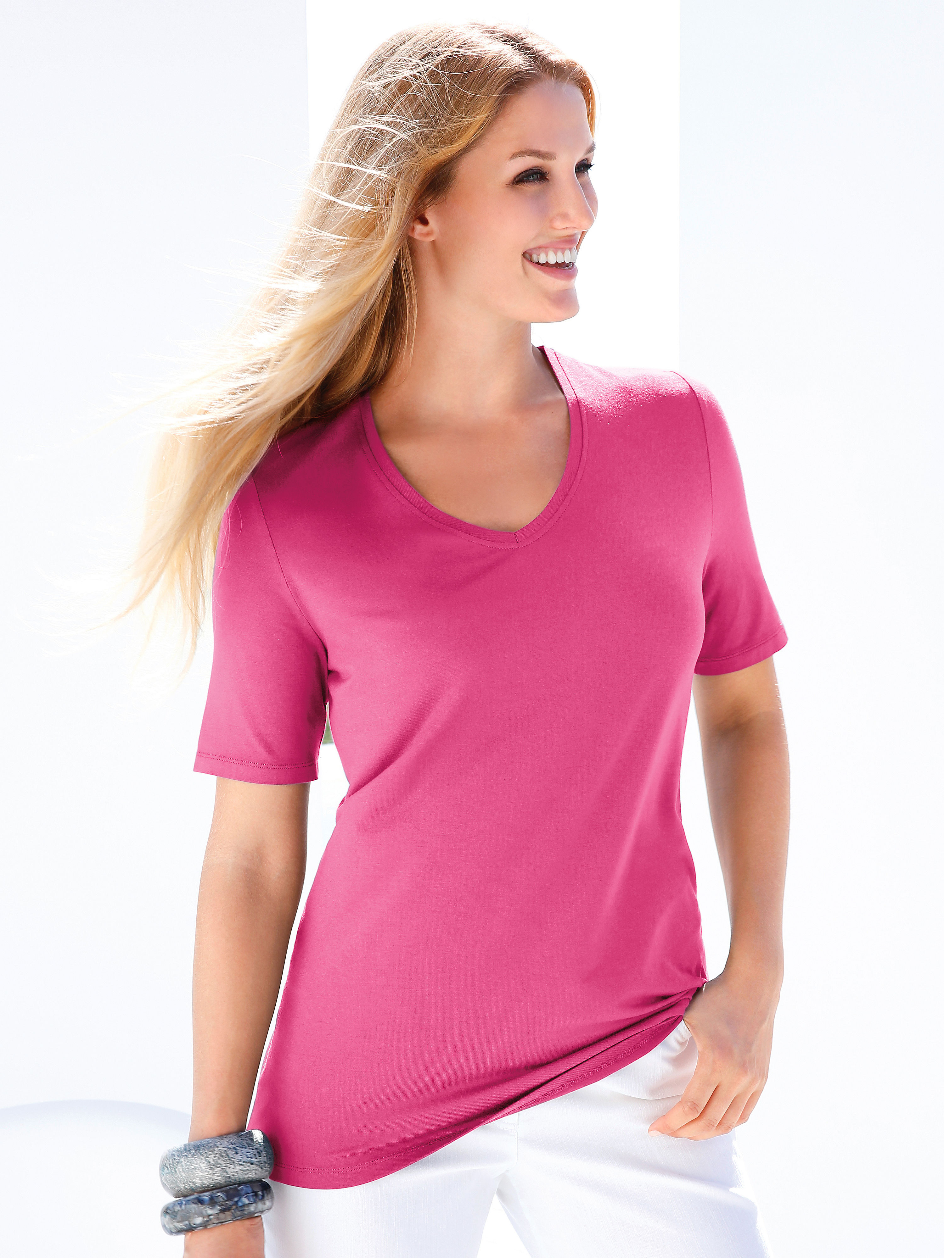 Image of V neck top Anna Aura pale pink