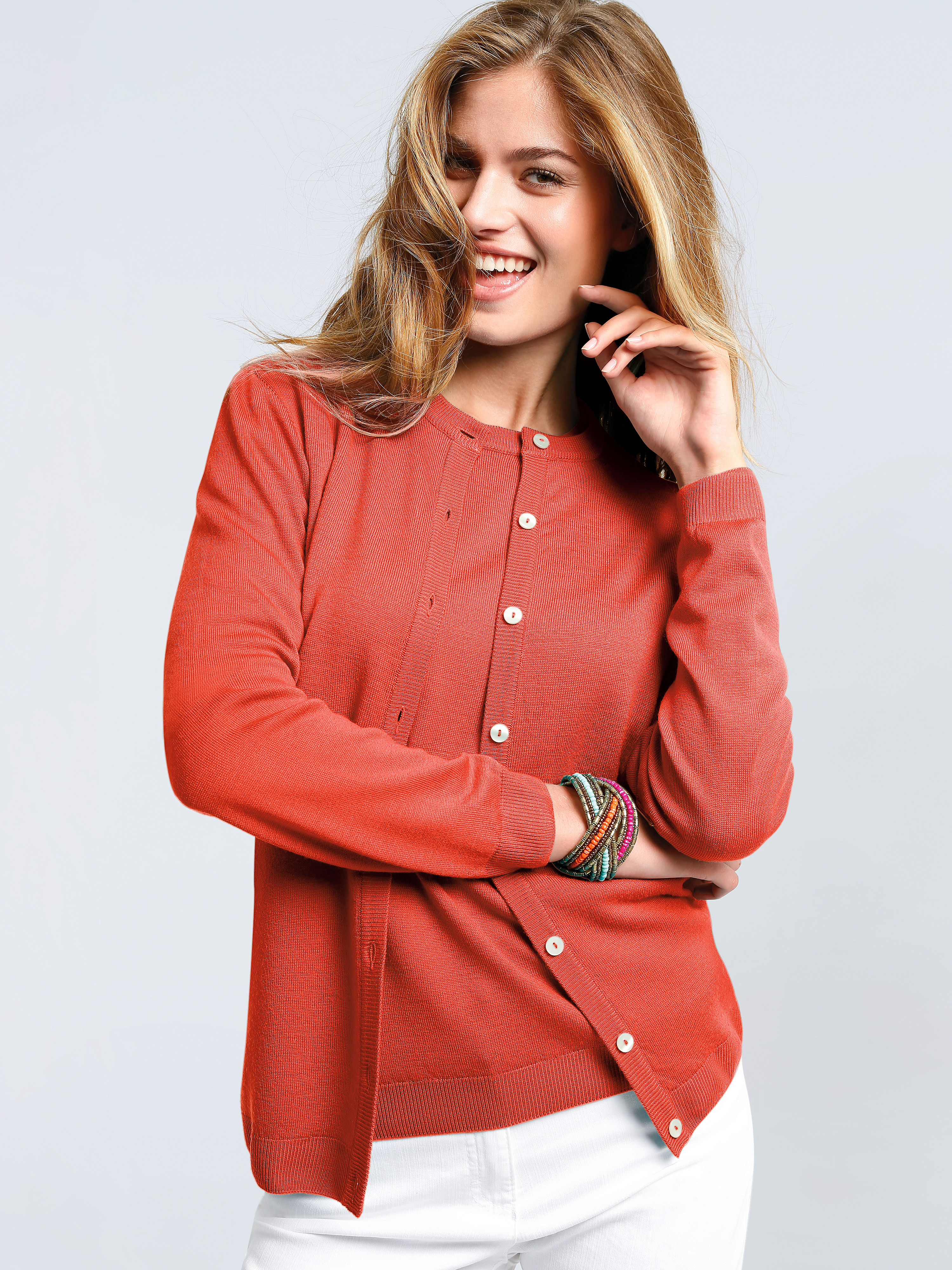 Image of Twinset in pure new wool Peter Hahn orange
