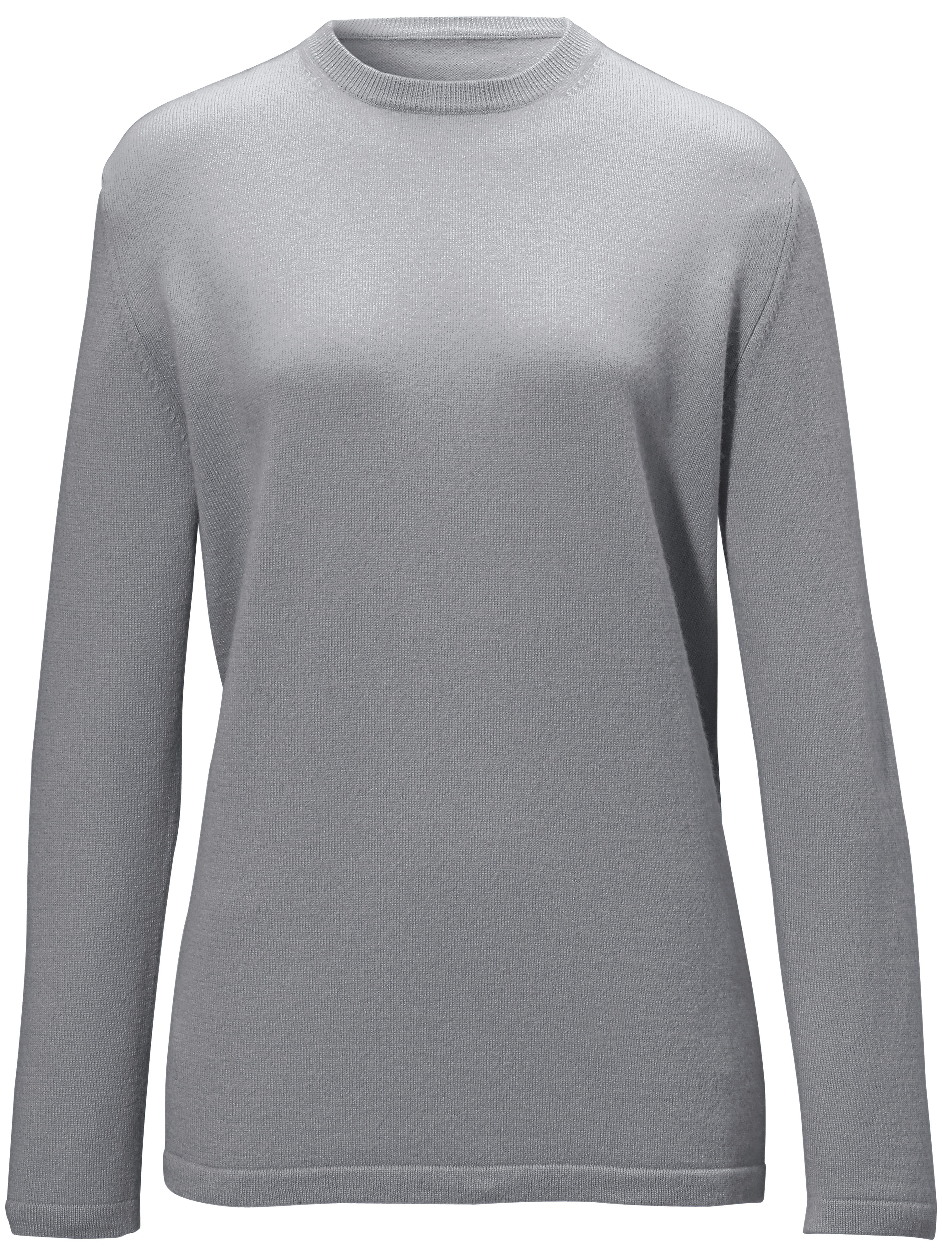 Image of Round neck jumper in pure cashmere cashmere grey size: 24