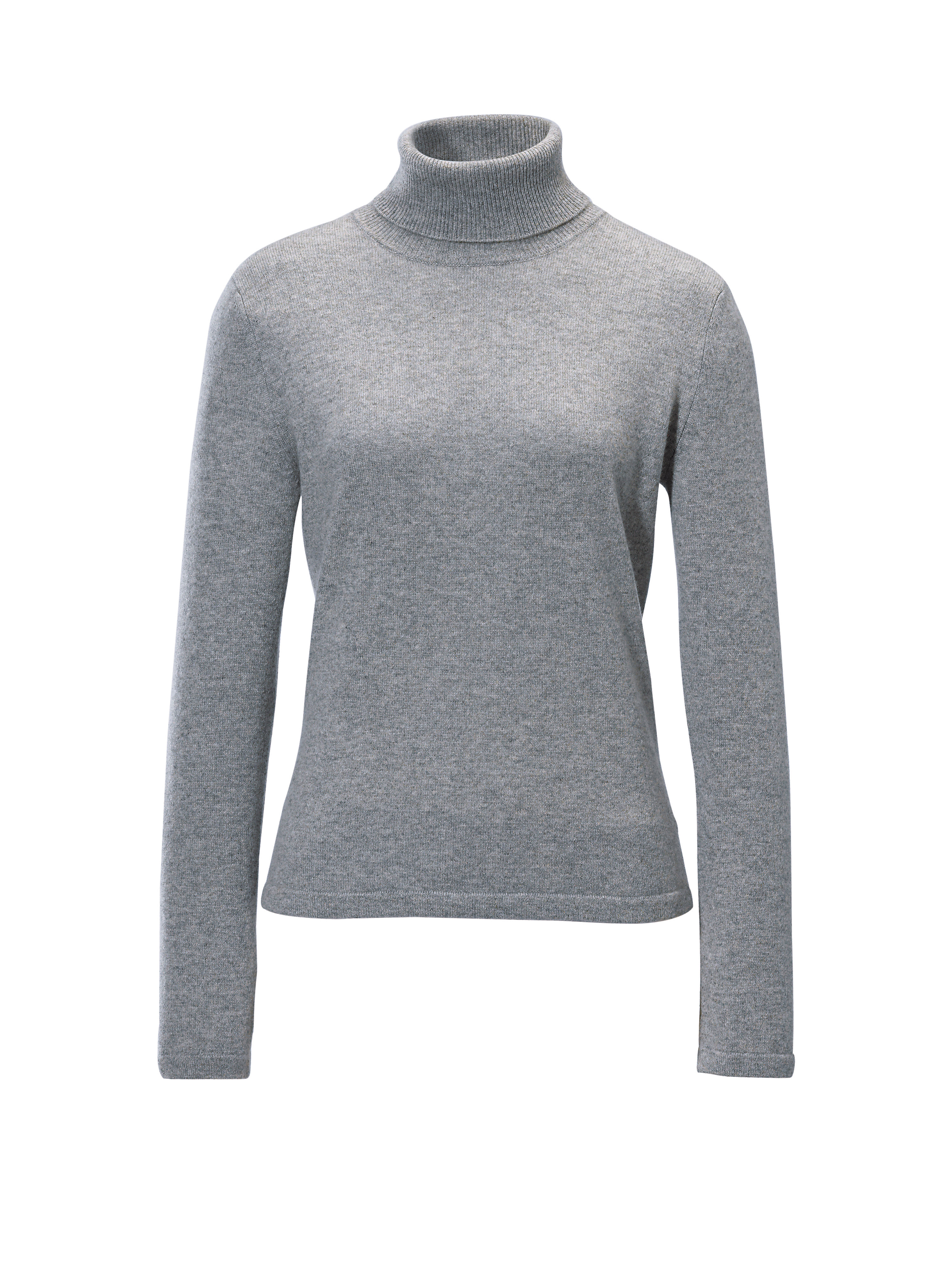Image of Polo neck jumper in 100% cashmere cashmere grey size: 20