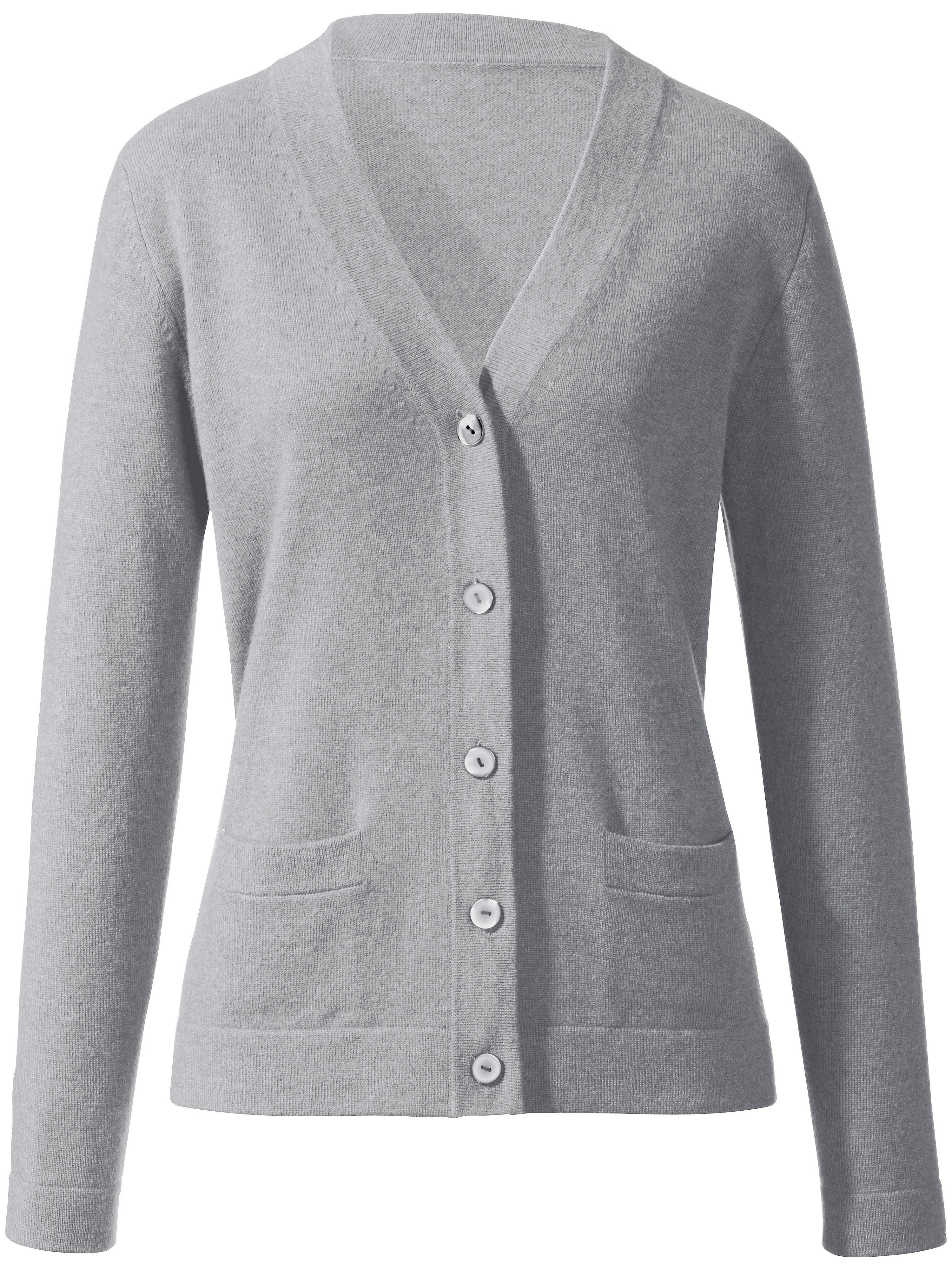 Image of Cardigan in pure cashmere cashmere grey size: 14