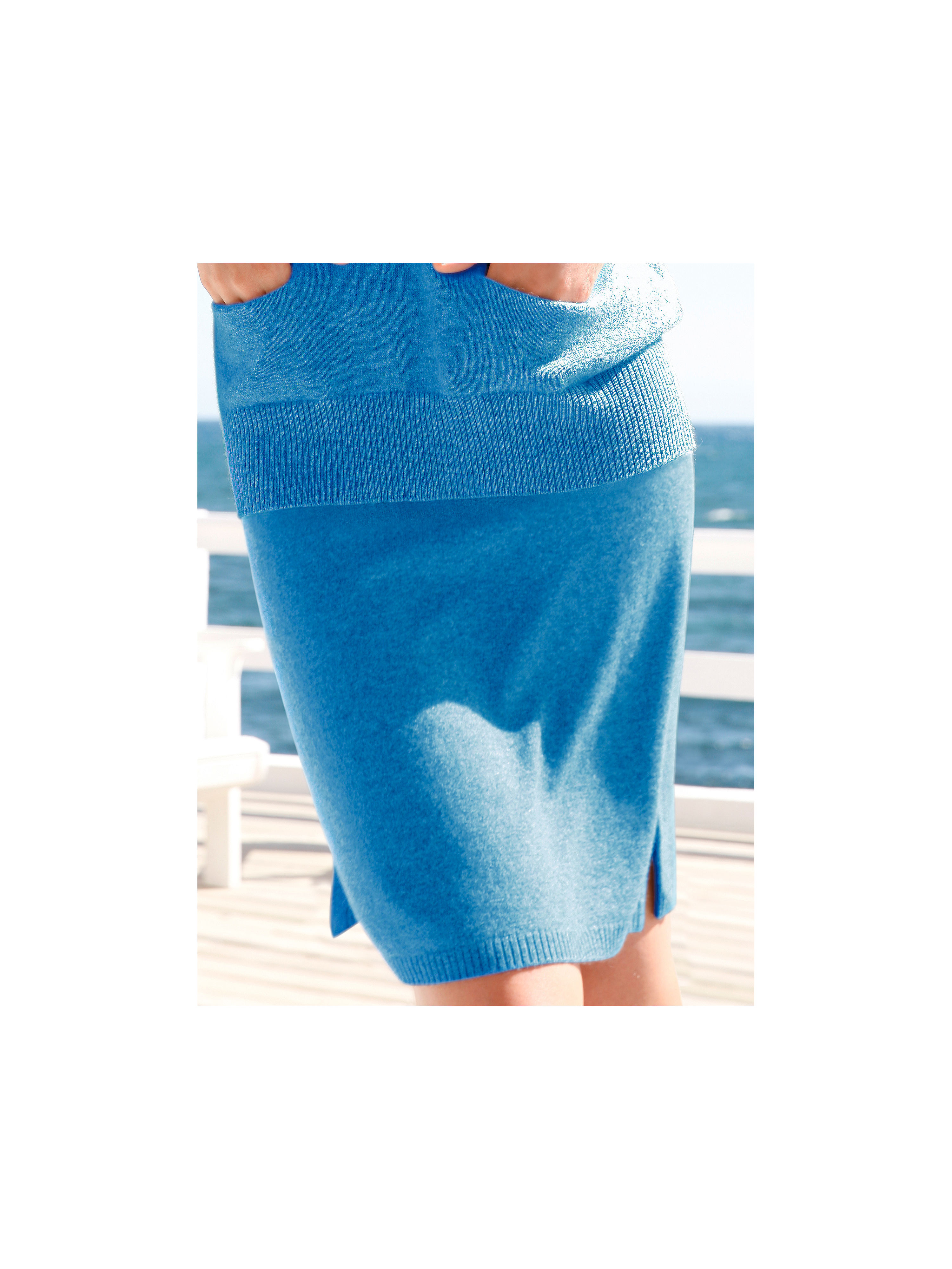 Image of Skirt in 100% cashmere cashmere blue size: 26