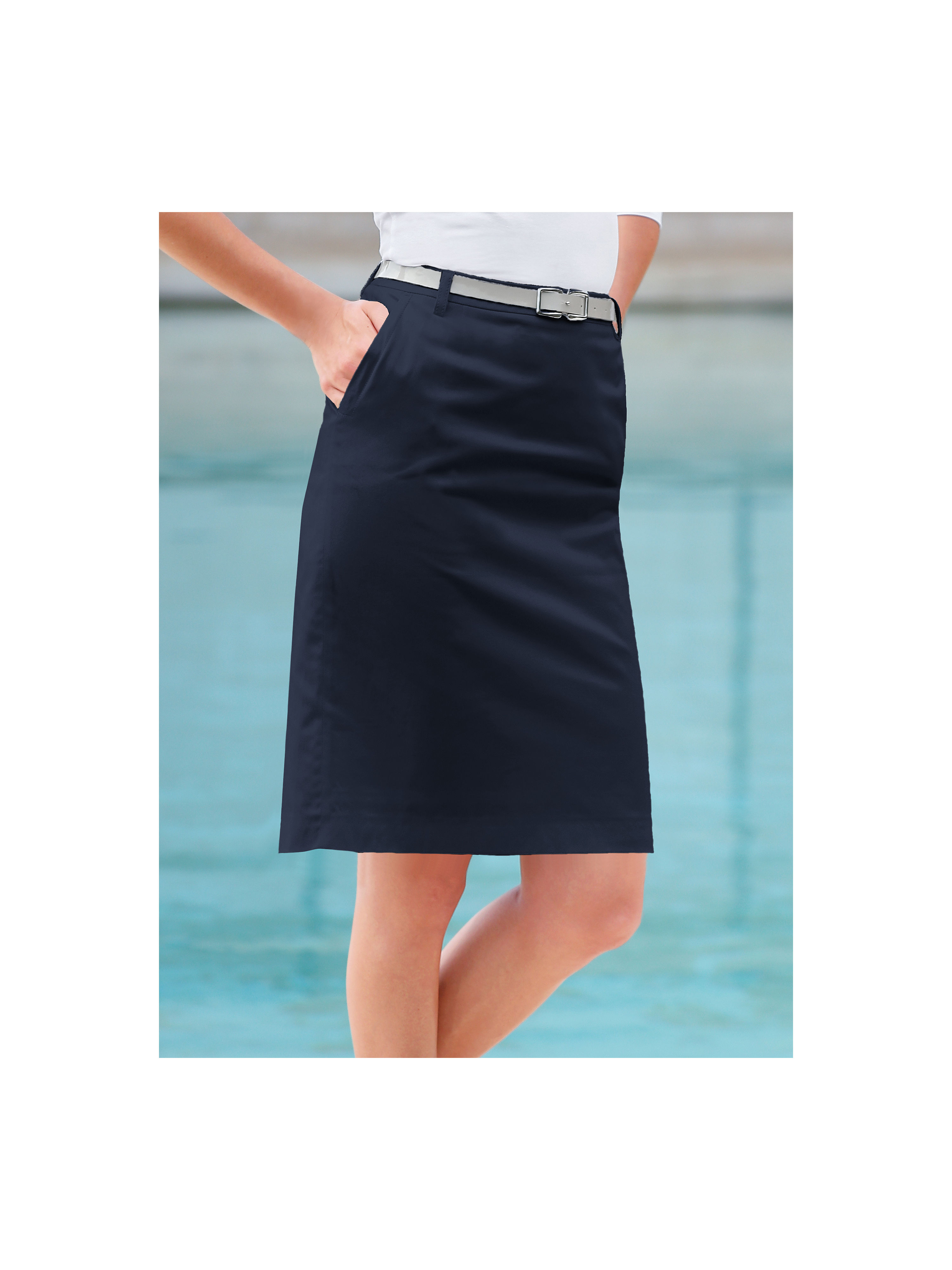 Image of Straight-cut skirt Peter Hahn blue