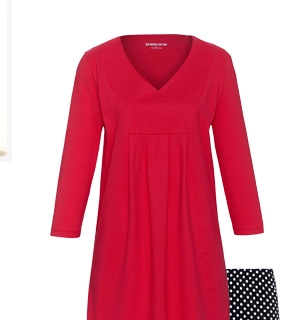 Long-Shirt mit 3/4-Arm und V-Ausschnitt (90367488)