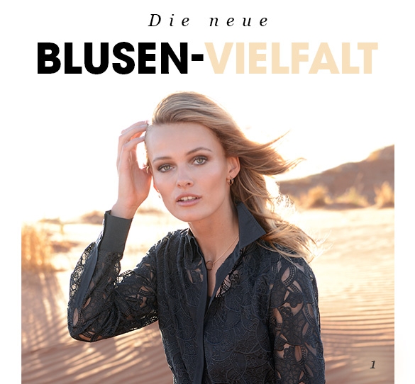 Spitzen-Bluse 100% Seide - Hemdkragen (70011588)