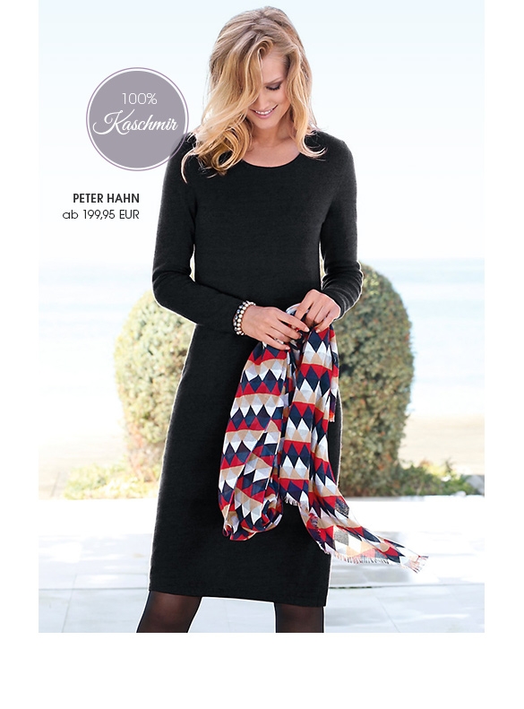 Schickes Rundhals-Strickkleid aus 100% Kaschmir (11542188)