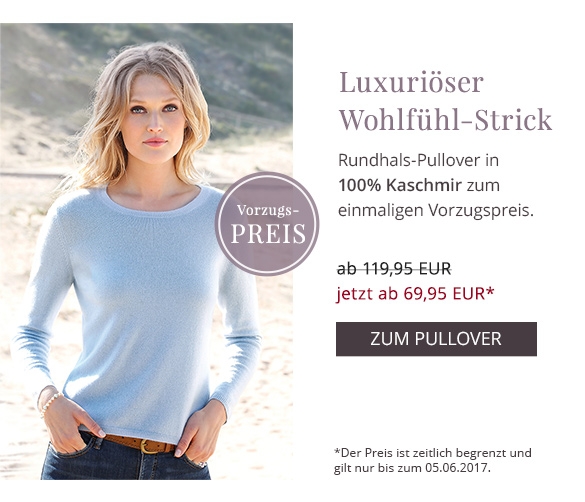 Rundhals-Pullover aus 100% Kaschmir mit 1/1 Arm (80211977)