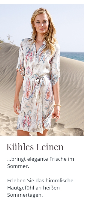 Kleid mit kurzer Knopfleiste und Bindegürtel (10876177)